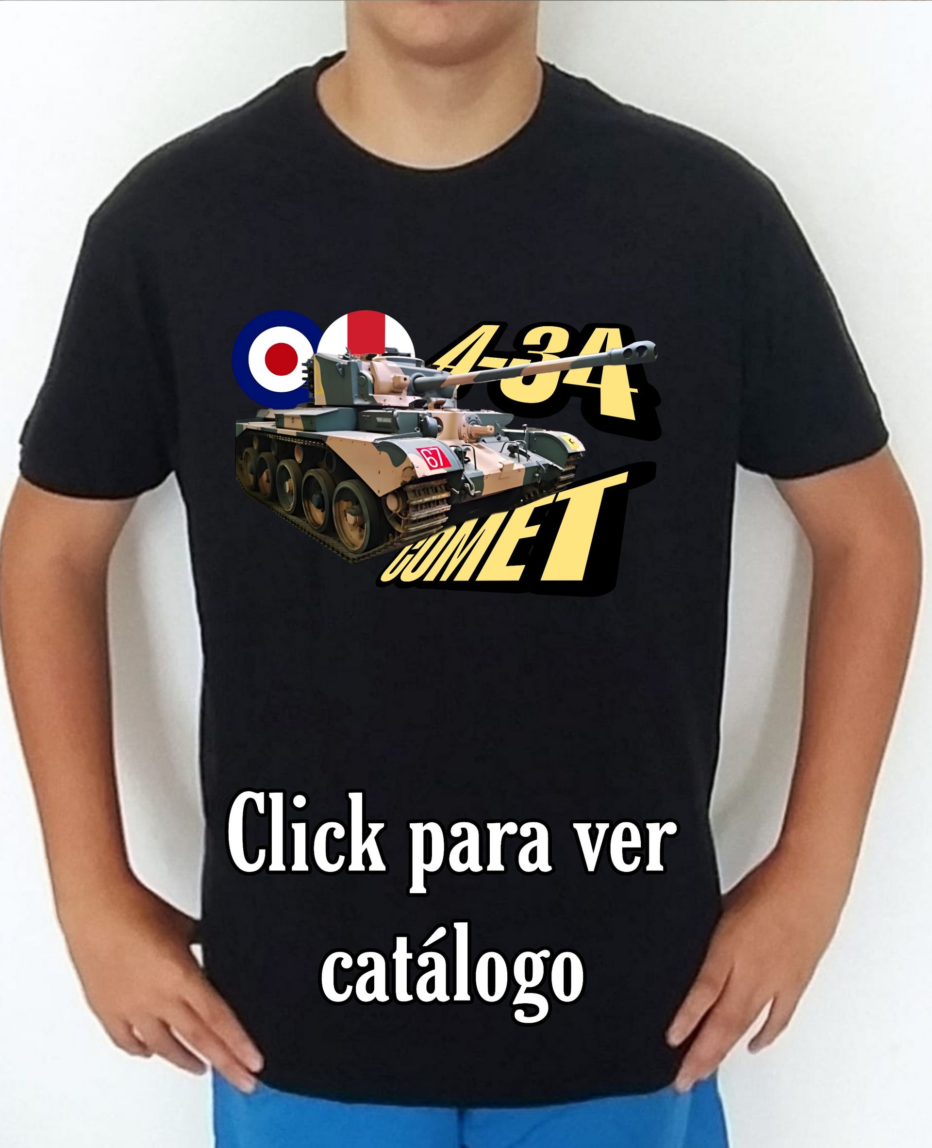 Colección camisetas carros de combate 2WW UK A34 Comet Camiseta/t-shirt/playera, del catálogo de CamisetasMilitares.com  en la colección carros de combate 2WW UK A34 Comet