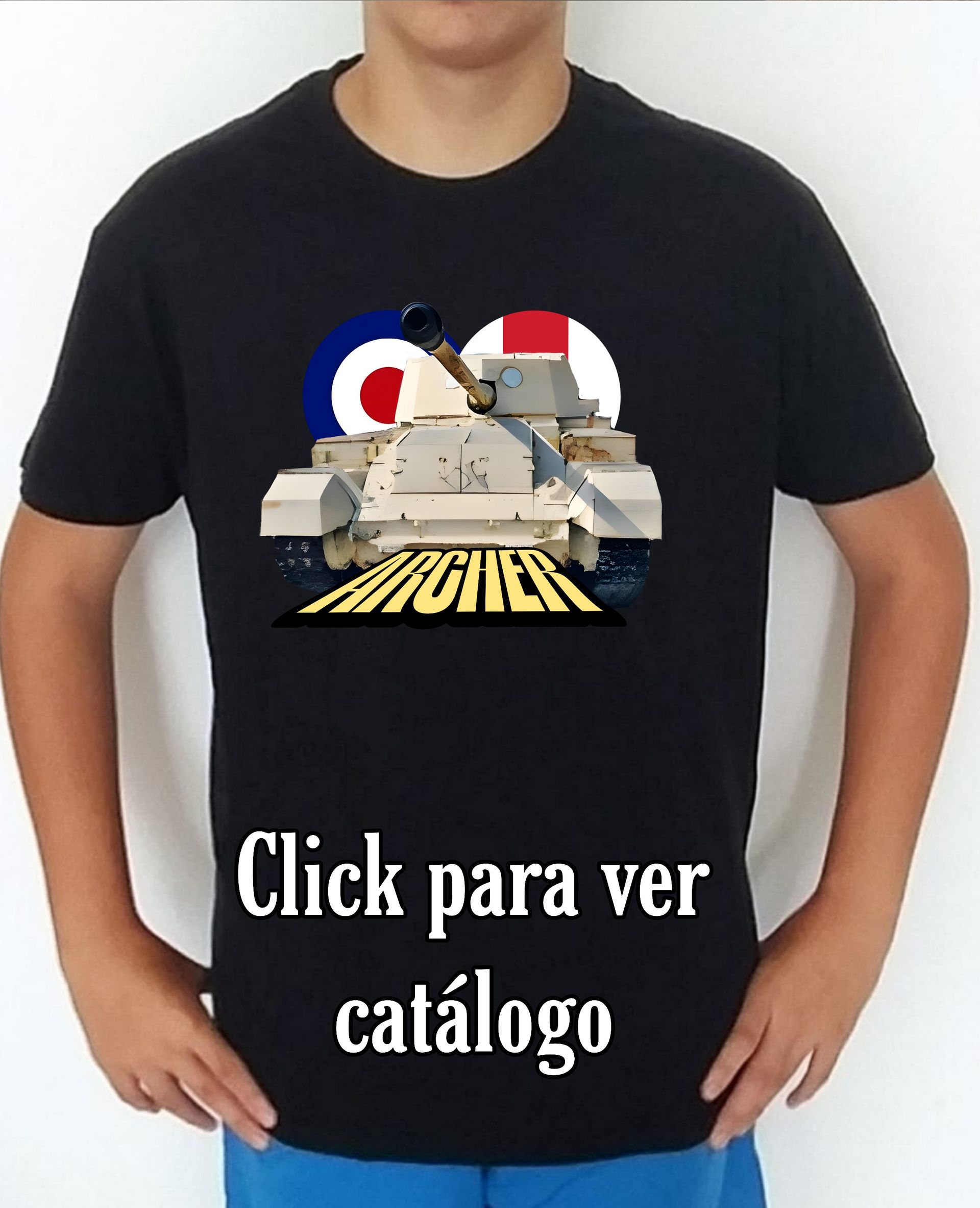 Colección camisetas carros de combate 2WW UK Valentine Archer Camiseta/t-shirt/playera, del catálogo de CamisetasMilitares.com  en la colección carros de combate 2WW UK Valentine Archer