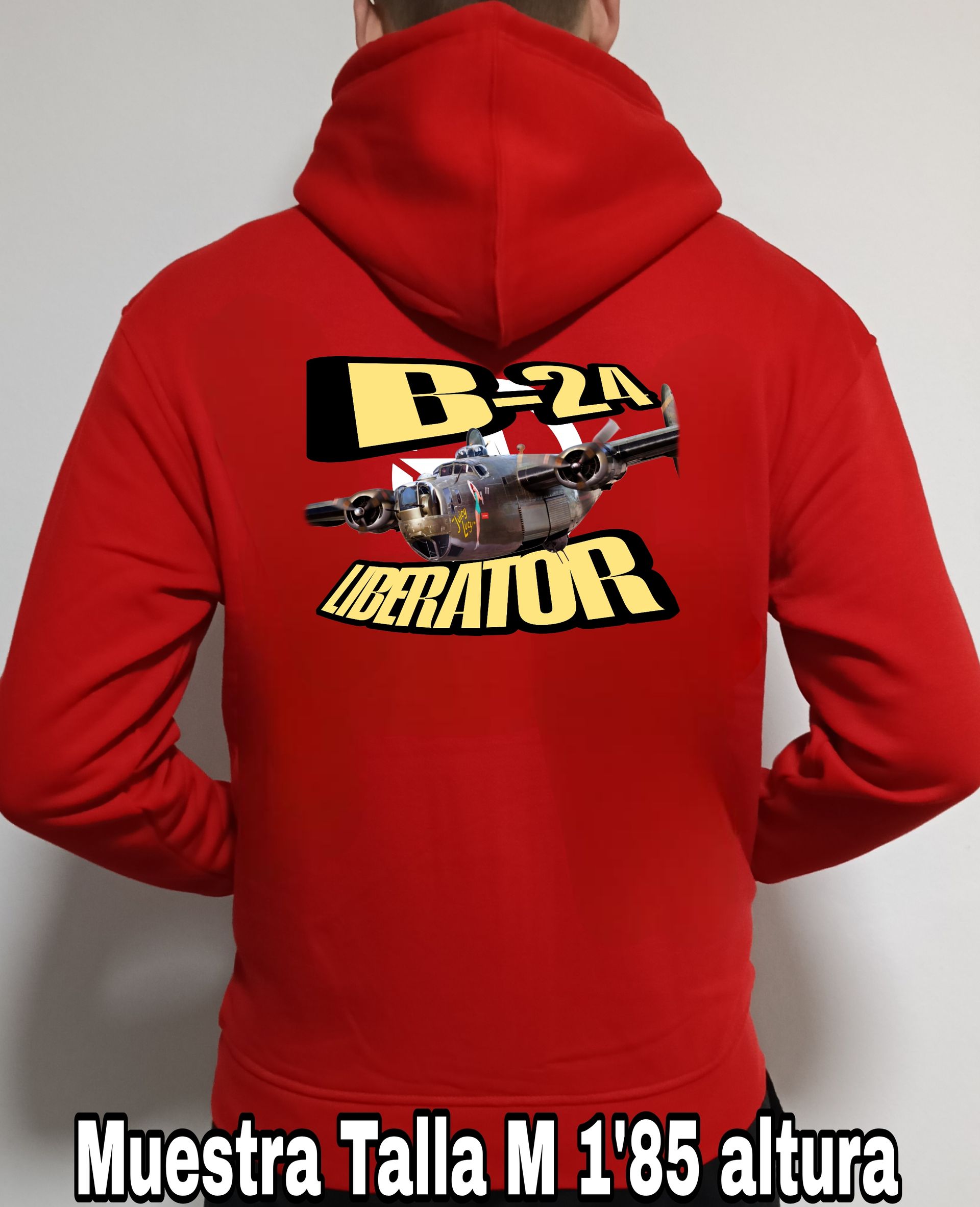 Sudadera con cremallera y capucha aviones combate 2WW Usa Consolidated B-24 Liberator nº 1 Sudadera con cremallera y capucha del catálogo de CamisetasMilitares.com en la colección aviones de combate 2 W.W. de USA Consolidated B-24 Liberator