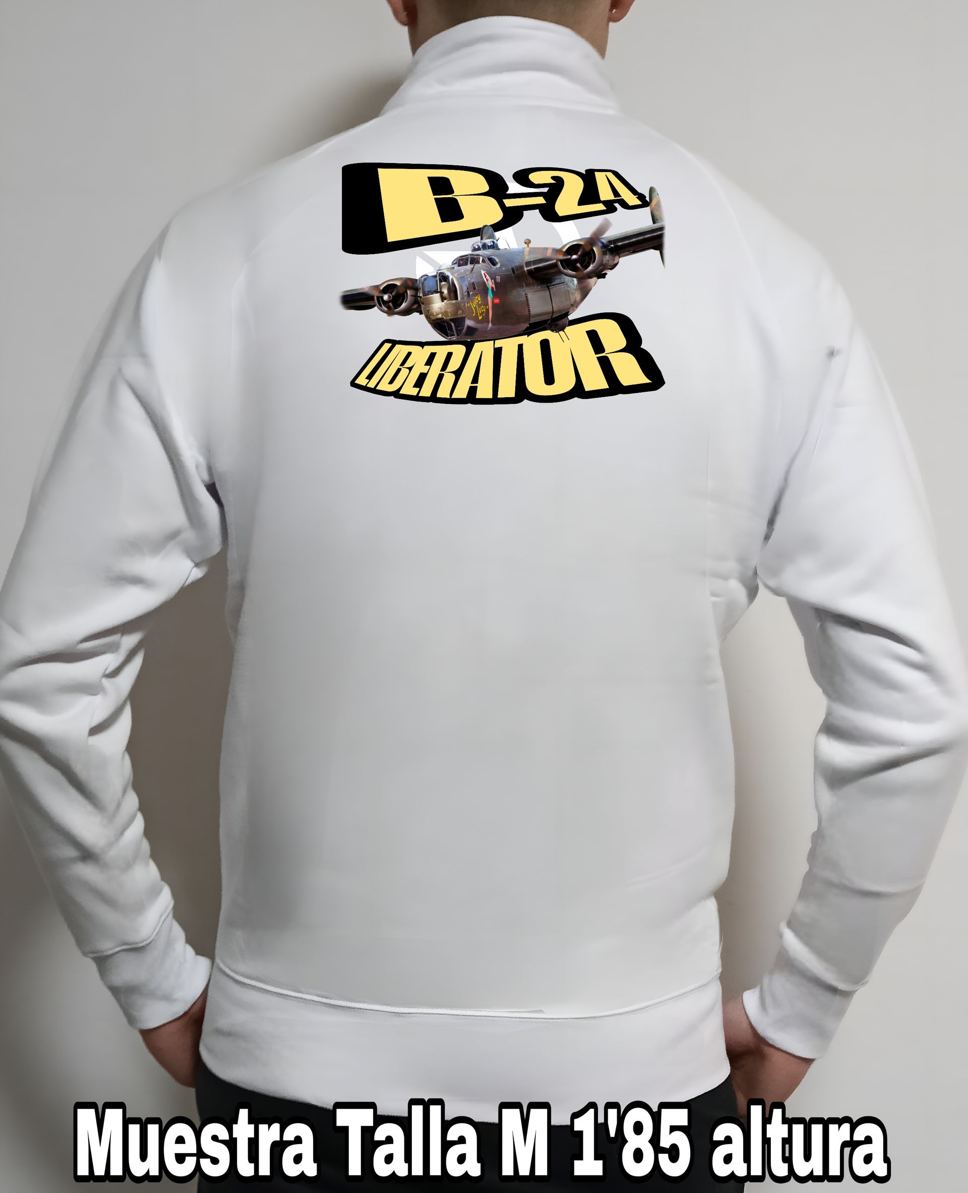 Sudadera con cremallera aviones combate 2WW Usa Consolidated B-24 Liberator nº1 Sudadera con cremallera del catálogo de CamisetasMilitares.com en la colección aviones de combate 2 W.W. de USA Consolidated B-24 Liberator