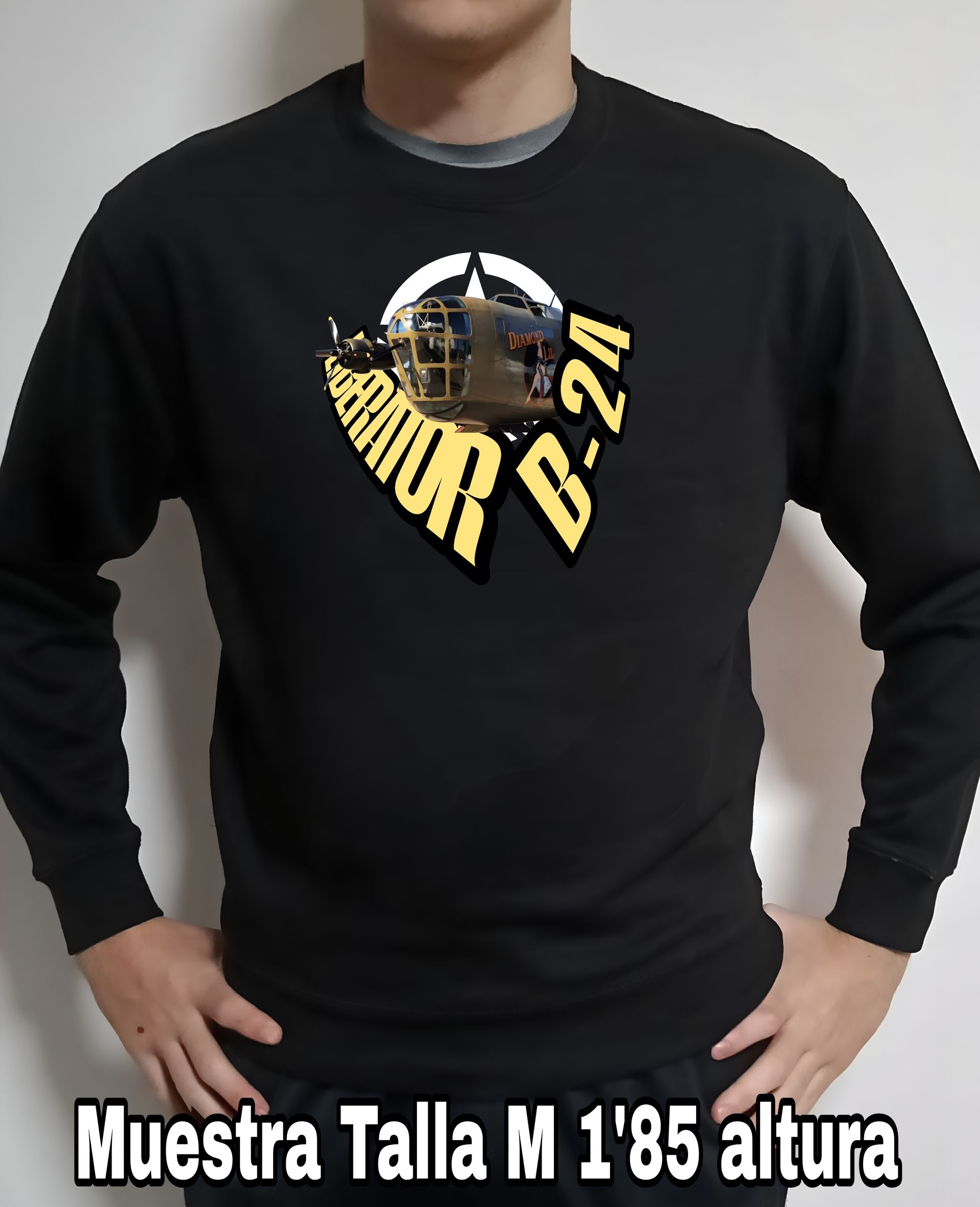 Sudadera aviones combate 2WW Usa Consolidated B-24 Liberator nº 2 Sudadera del catálogo de CamisetasMilitares.com en la colección aviones de combate 2 W.W. de USA Consolidated B-24 Liberator
