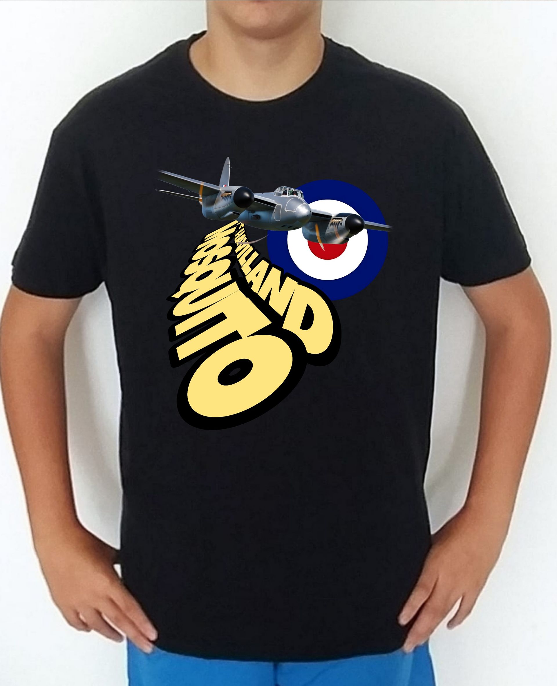 Camiseta aviones combate UK De Havilland Mosquito nº3 Camiseta, t-shirt, playera, del catálogo de CamisetasMilitares.com en la colección aviones de combate 2 W.W. de UK Inglaterra De Havilland Mosquito