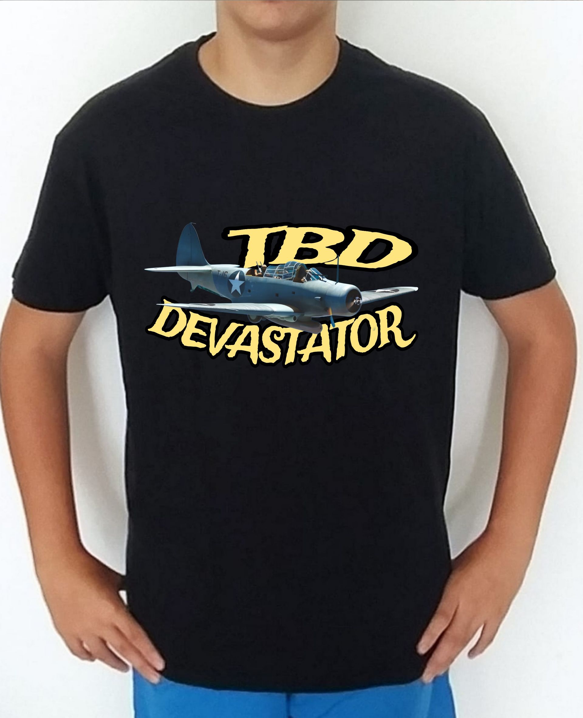 Camiseta aviones combate 2WW Douglas TBD Devastator nº 4 Camiseta, t-shirt, playera, del catálogo de CamisetasMilitares.com  en la colección aviones de combate 2 W.W. de USA Douglas TBD Devastator