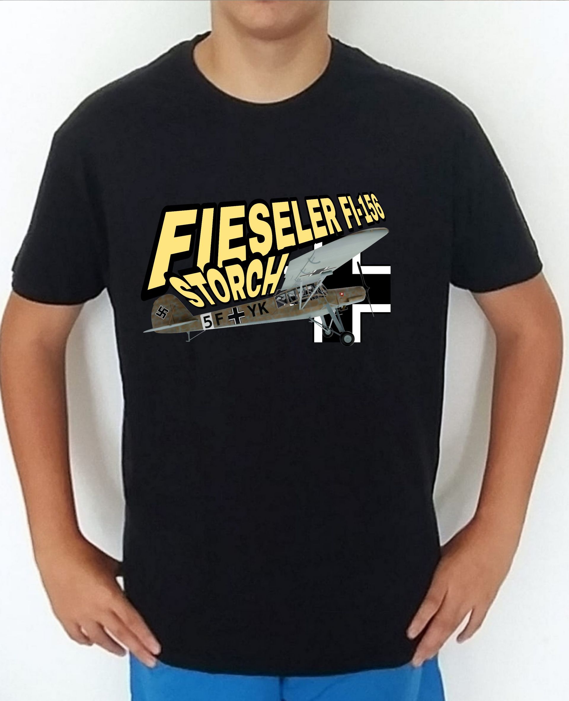 Camiseta aviones combate 2WW Alemania Fieseler FI-156 Storch nº1 Camiseta, t-shirt, playera, del catálogo de CamisetasMilitares.com en la colección aviones de combate 2 W.W. de Alemania Fieseler FI-156 Storch