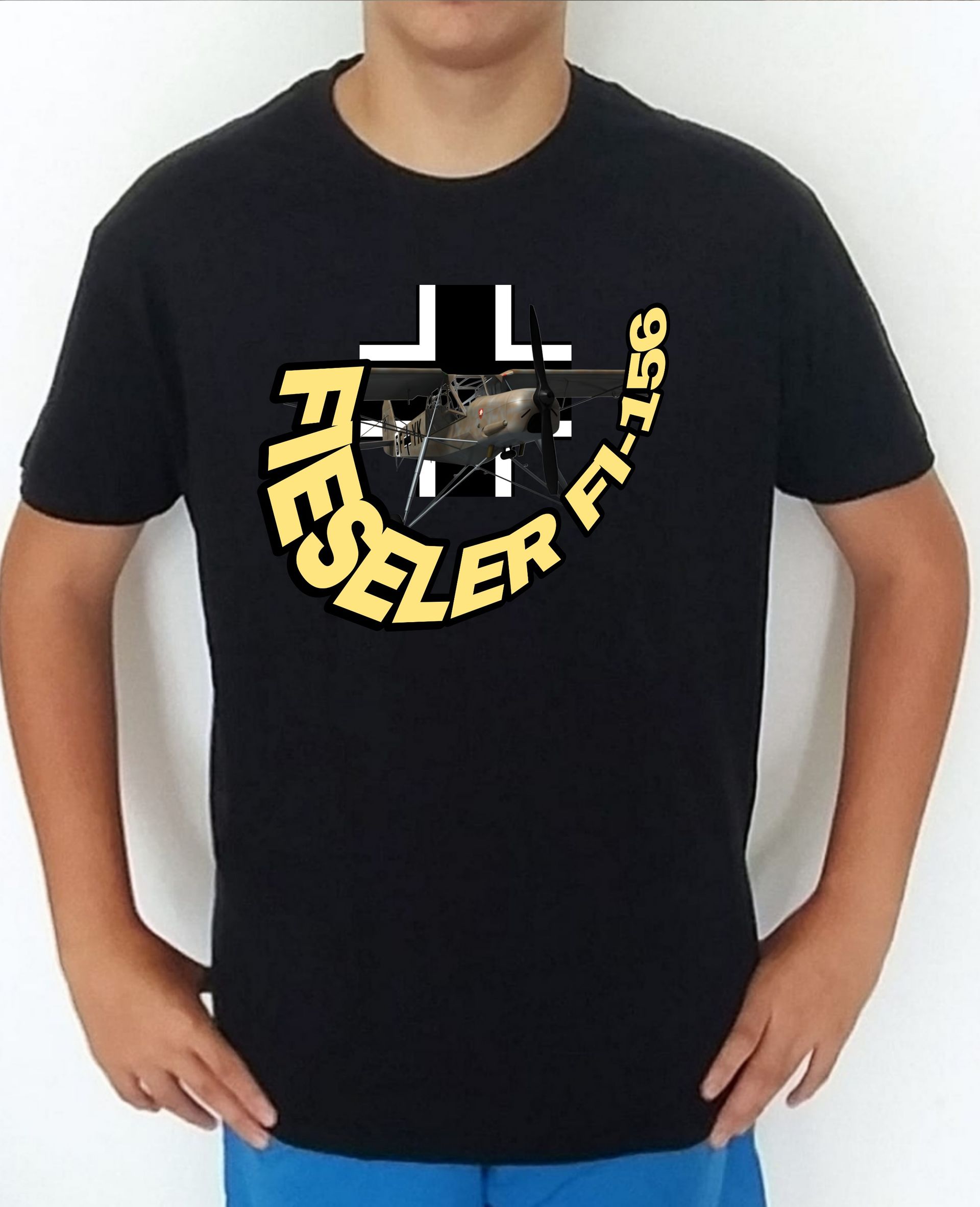 Camiseta aviones combate 2WW Alemania Fieseler FI-156 Storch nº 2 Camiseta, t-shirt, playera, del catálogo de CamisetasMilitares.com  en la colección aviones de combate 2 W.W. de Alemania Fieseler FI-156 Storch