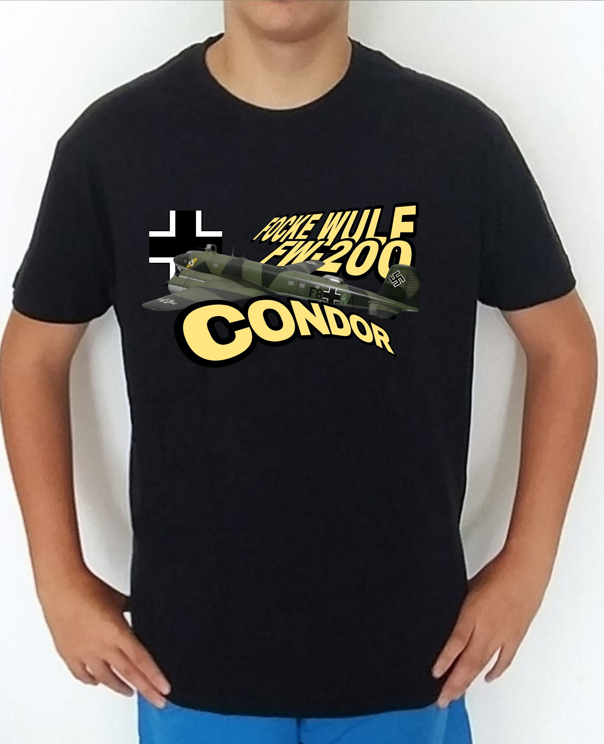 Camiseta aviones combate 2WW Alemania Focke Wulf FW-200 Condor nº1 Camiseta, t-shirt, playera, del catálogo de CamisetasMilitares.com  en la colección aviones de combate 2 W.W. de Alemania Focke Wulf FW-200 Condor