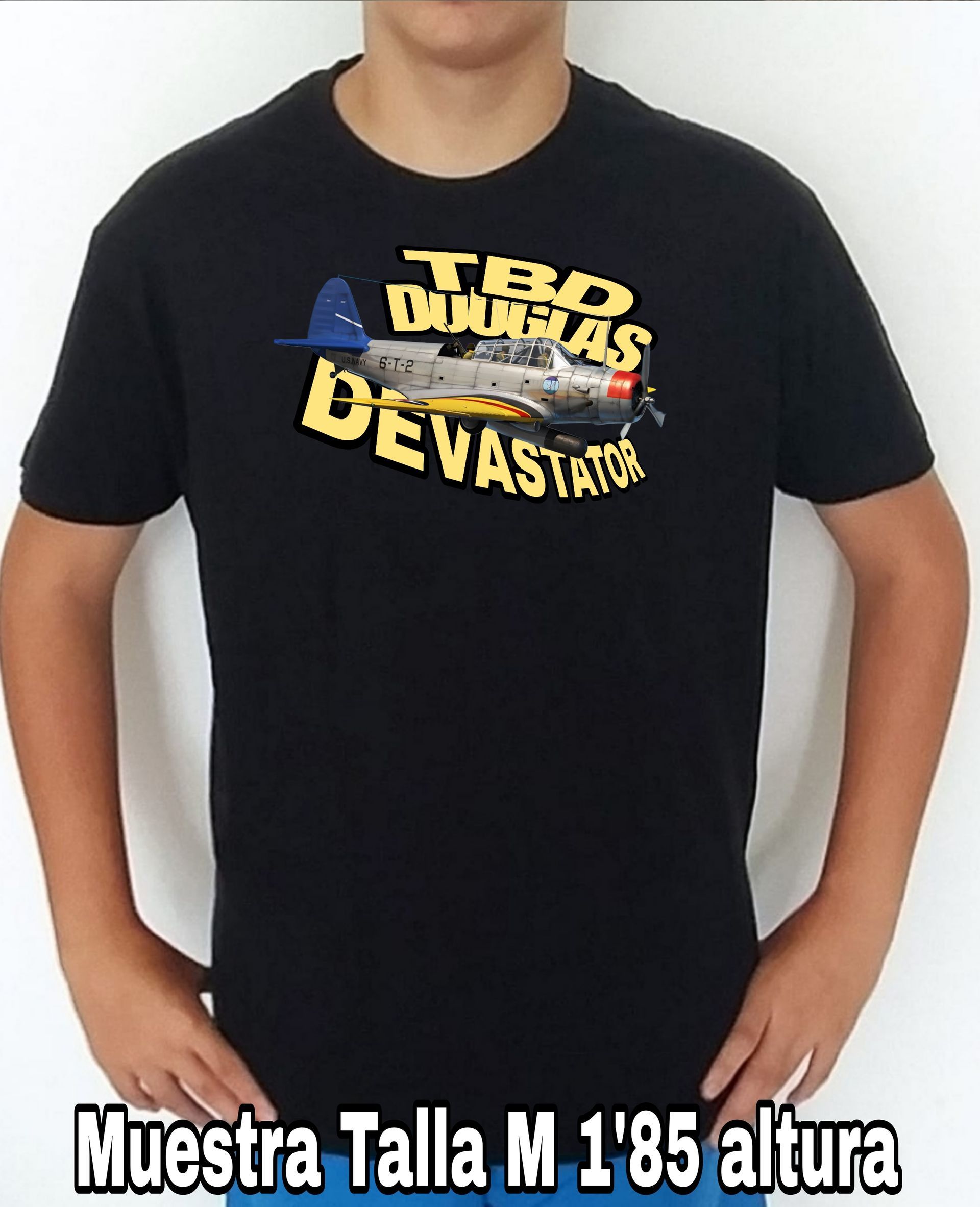 Camiseta aviones combate Usa Douglas TBD Devastator nº3 Camiseta, t-shirt, playera, del catálogo de CamisetasMilitares.com en la colección aviones de combate 2 W.W. de USA Douglas TBD Devastator
