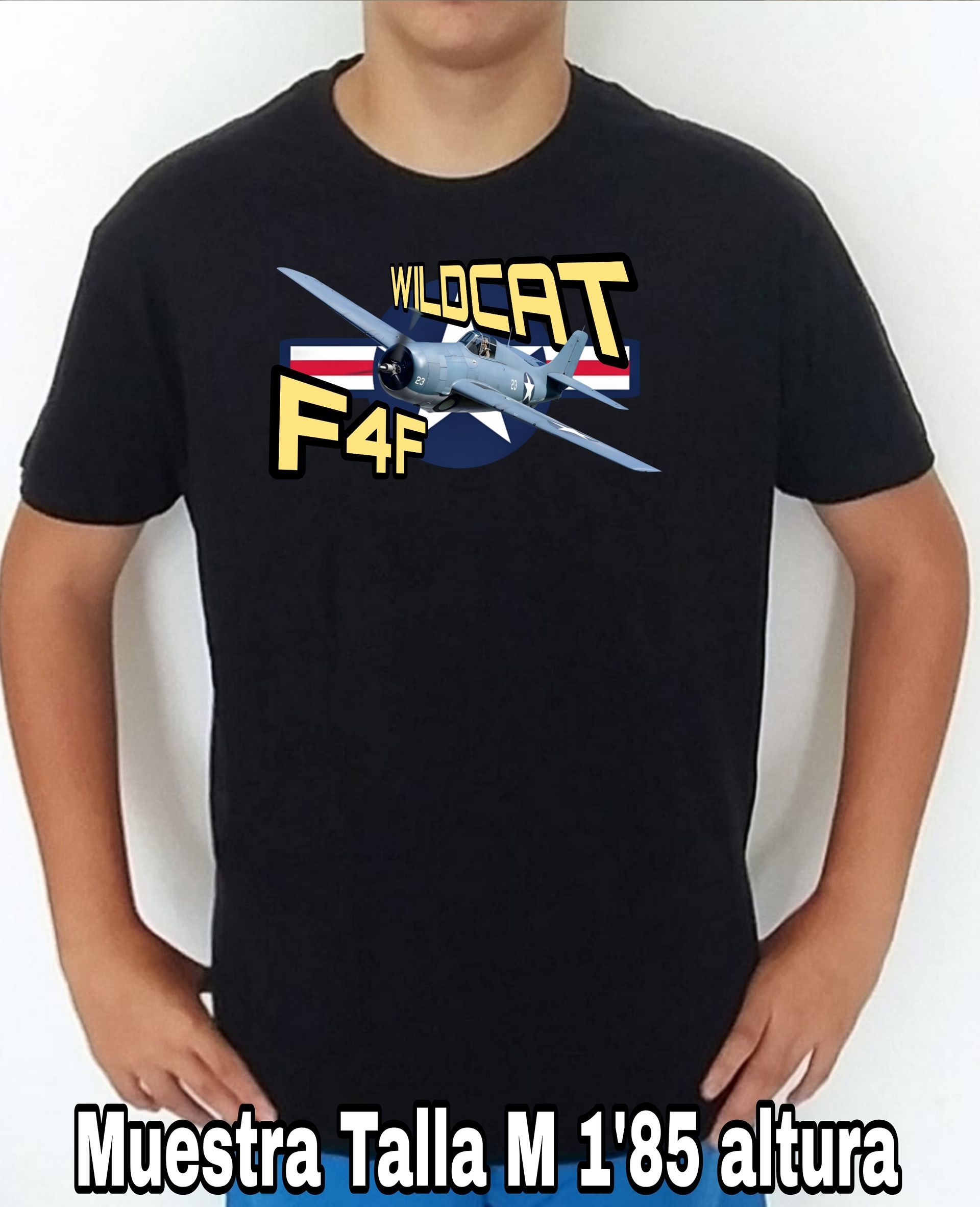 Camiseta aviones combate 2WW Usa Grumman F4F Wildcat nº1 Camiseta, t-shirt, playera, del catálogo de CamisetasMilitares.com en la colección aviones de combate 2 W.W. de USA Grumman F4F Wildcat