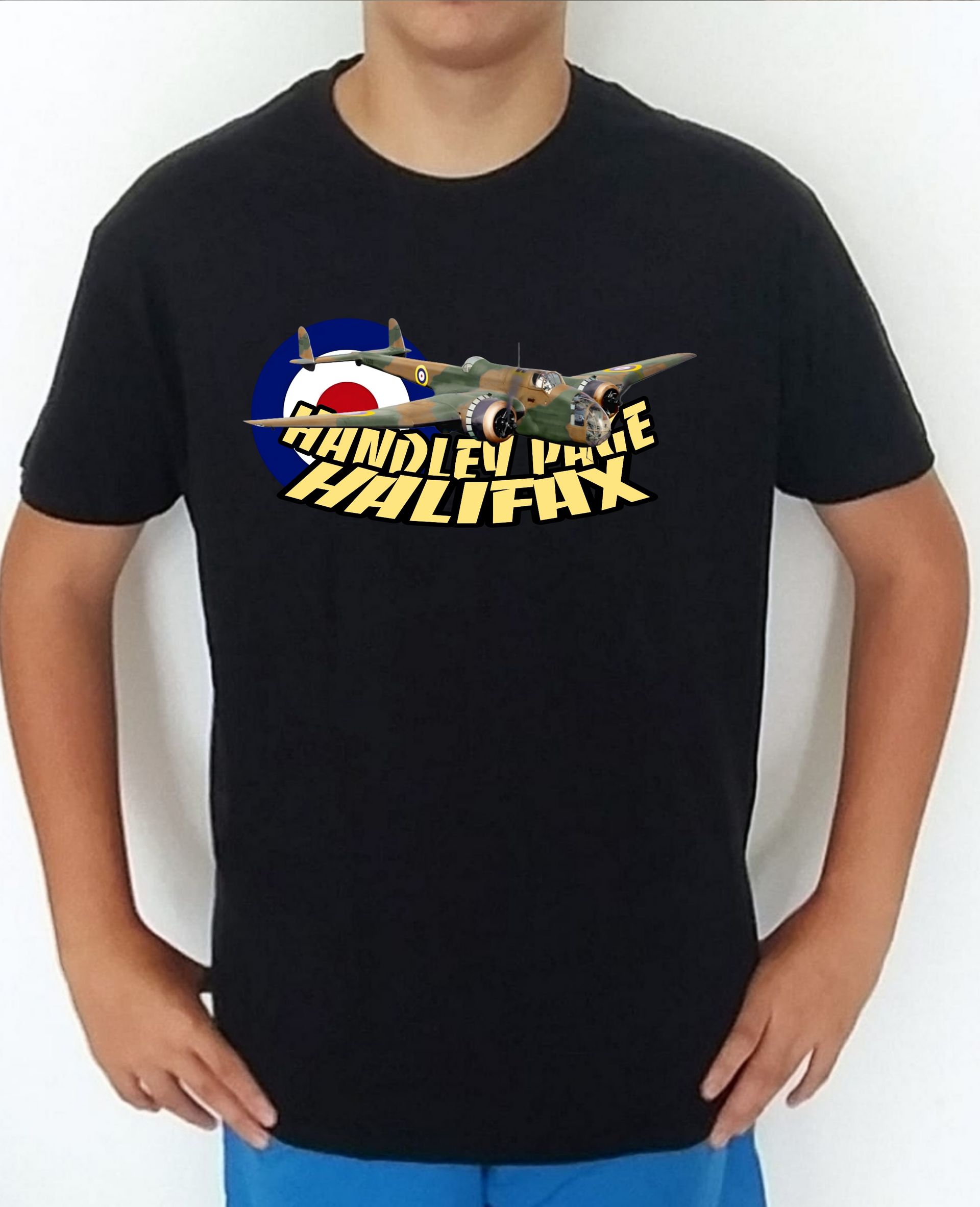 Camiseta aviones combate 2WW UK Handley Page Halifax nº1 Camiseta, t-shirt, playera, del catálogo de CamisetasMilitares.com en la colección aviones de combate 2 W.W. de UK Inglaterra Handley Page Halifax