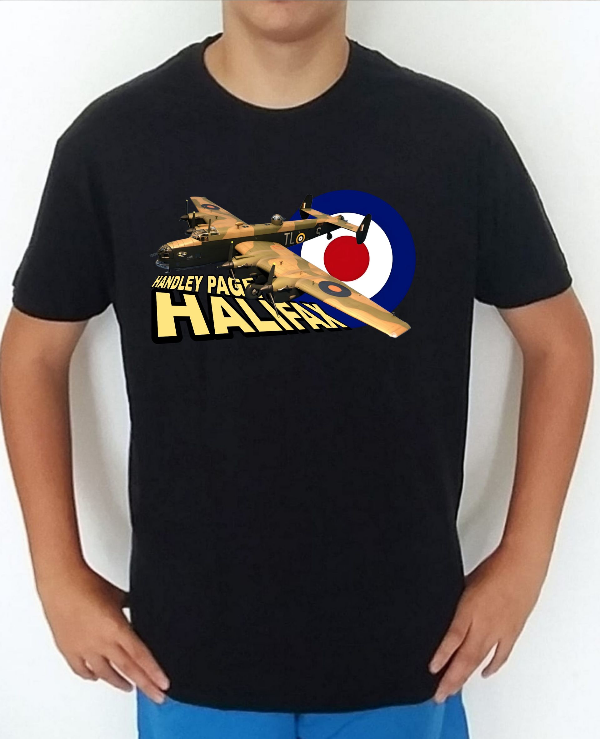 Camiseta aviones combate 2WW UK Handley Page Halifax nº4 Camiseta, t-shirt, playera, del catálogo de CamisetasMilitares.com en la colección aviones de combate 2 W.W. de UK Inglaterra Handley Page Halifax