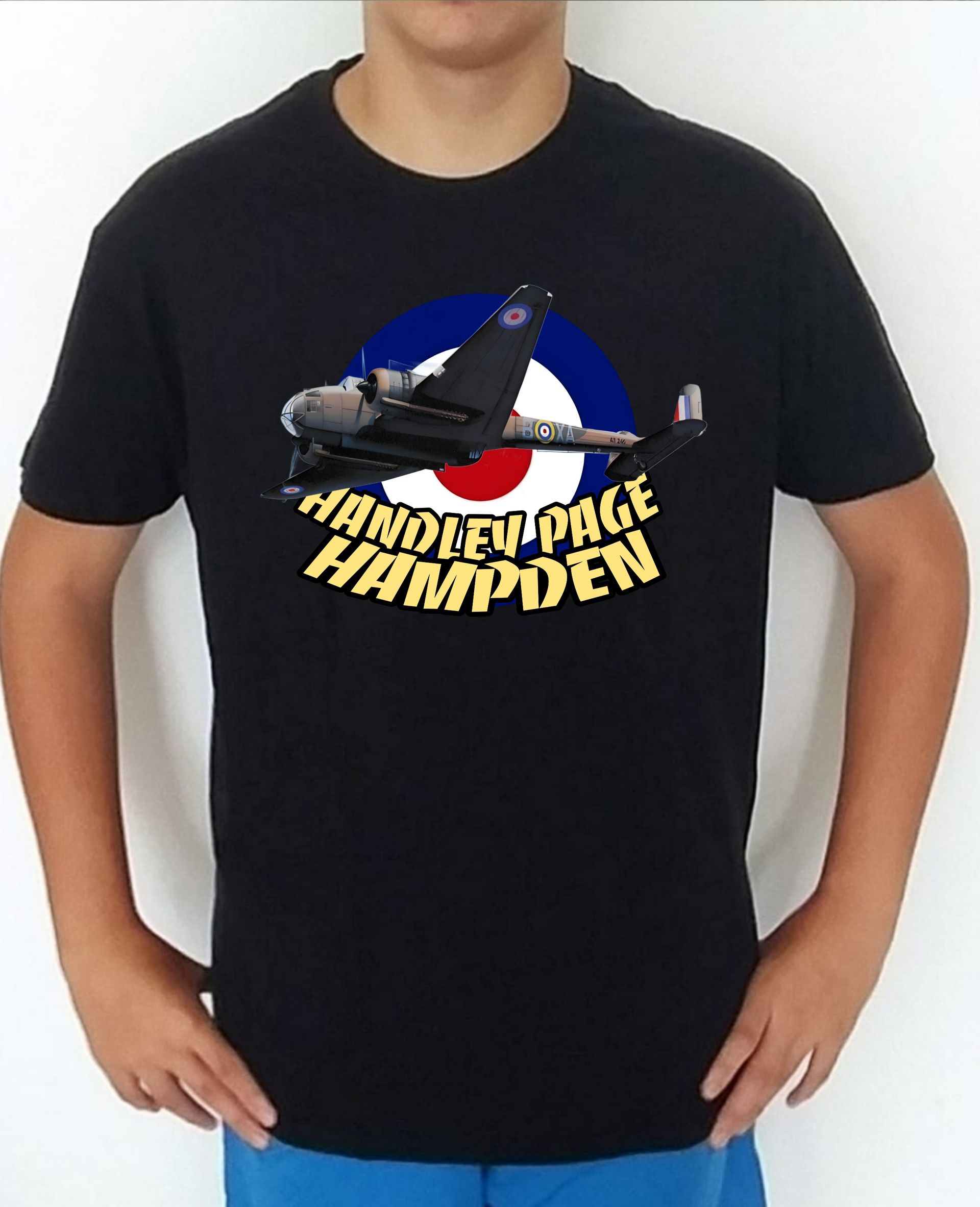 Camiseta aviones combate 2WW UK Handley Page Hampden nº 2 Camiseta, t-shirt, playera, del catálogo de CamisetasMilitares.com en la colección aviones de combate 2 W.W. de UK Inglaterra Handley Page Hampden
