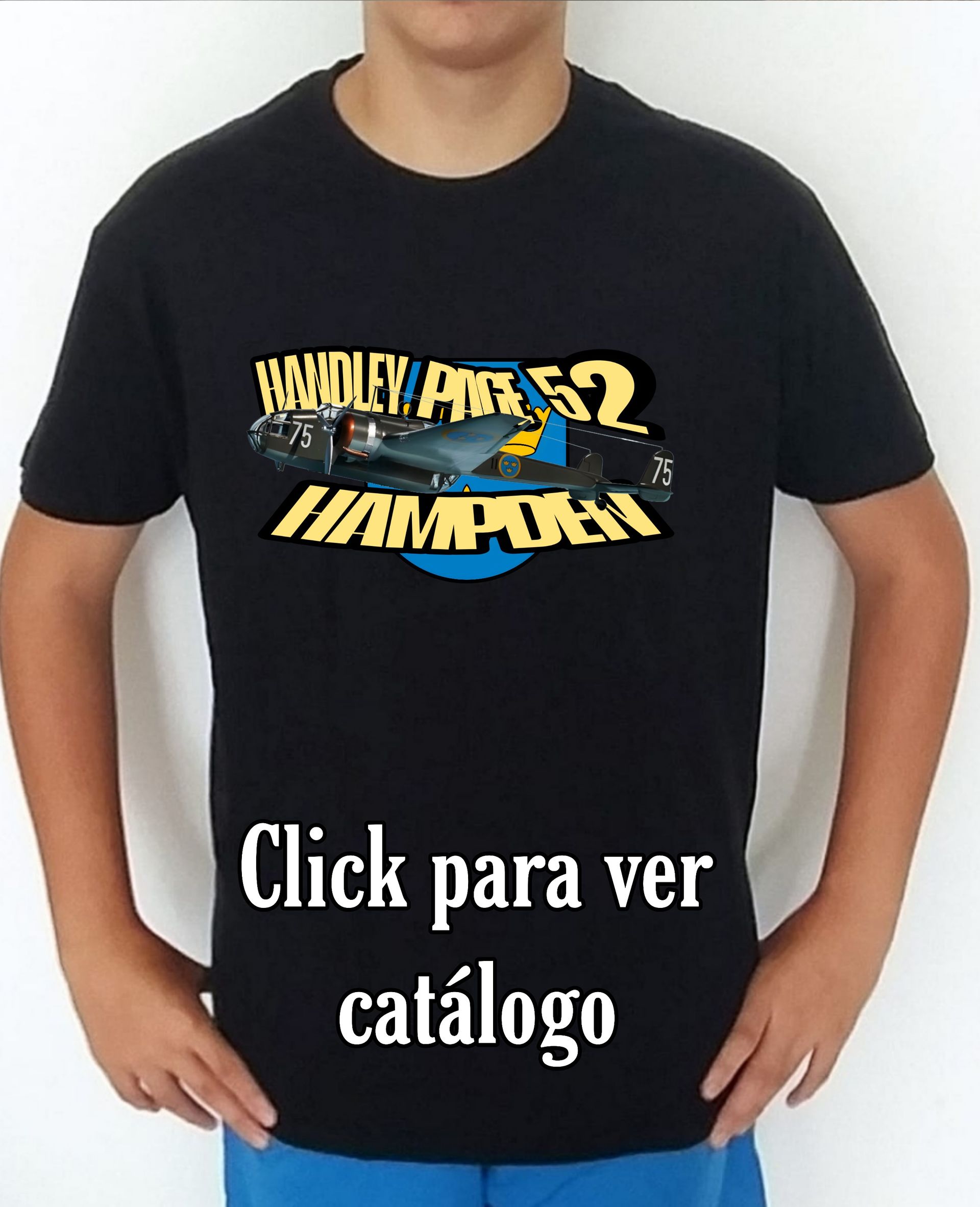 Colección camisetas aviones de combate 2WW Suecia Handley Page P-52 Hampden Camiseta/t-shirt/playera, del catálogo de CamisetasMilitares.com en la colección aviones de combate 2WW Suecia Handley Page P-52 Hampden