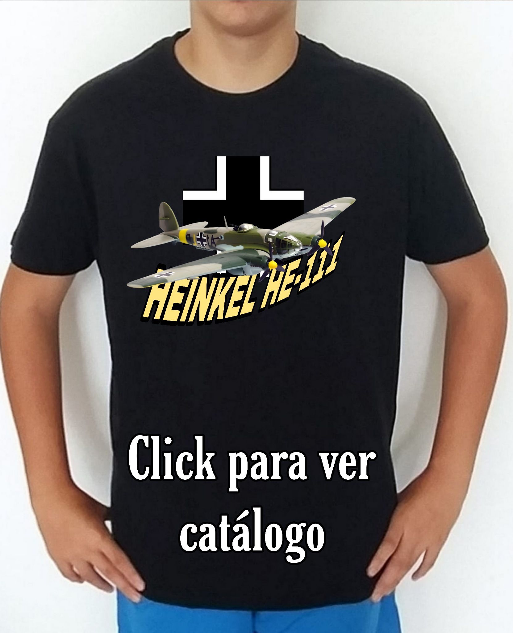 Colección camisetas aviones de combate 2WW Alemania Heinkel HE-111 Camiseta/t-shirt/playera, del catálogo de CamisetasMilitares.com  en la colección aviones de combate 2WW Alemania Heinkel HE-111