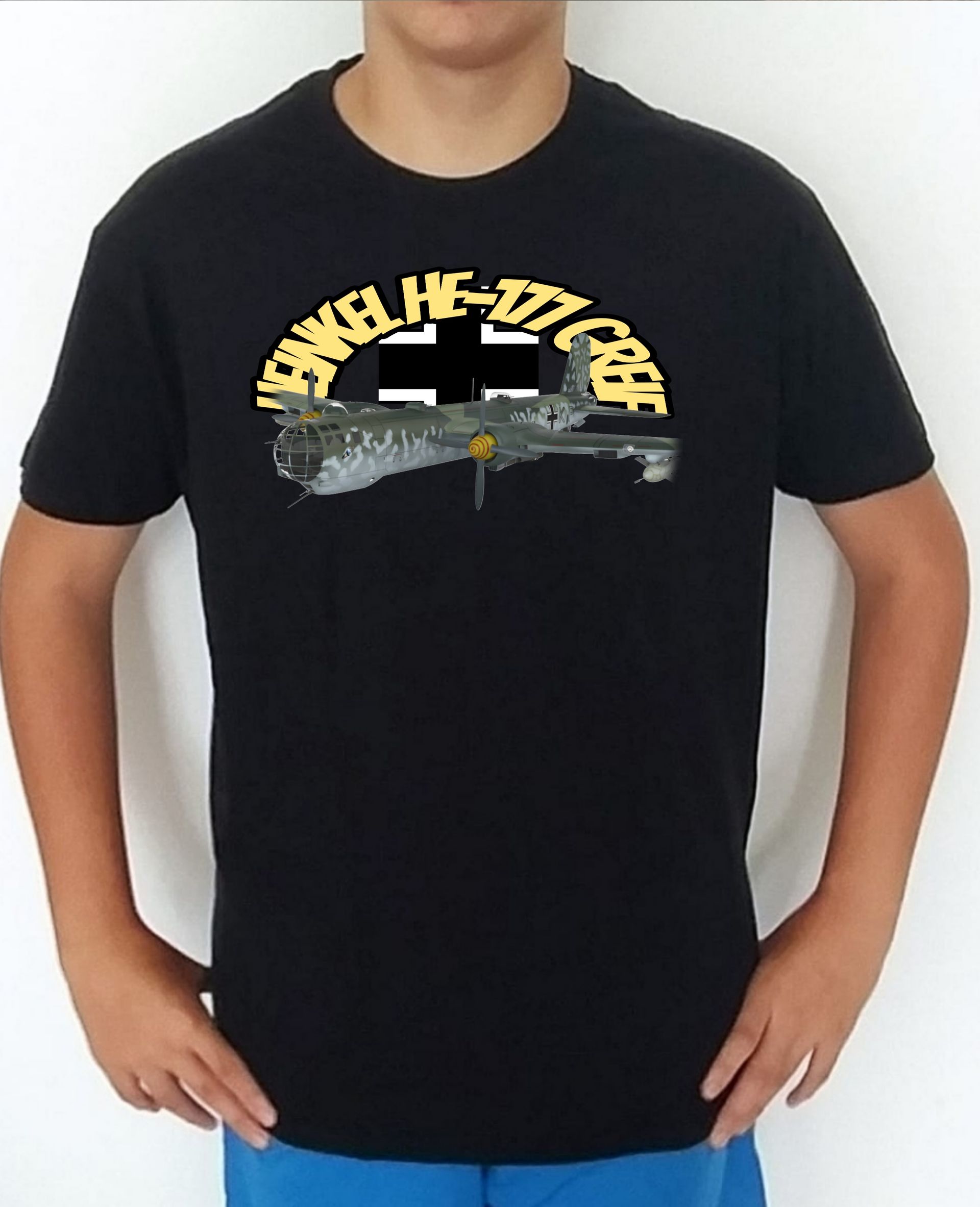 Camiseta aviones combate 2WW Heinkel He-177 Greif nº4 Camiseta, t-shirt, playera, del catálogo de CamisetasMilitares.com en la colección aviones de combate 2 W.W. de Alemania Heinkel He-177 Greif