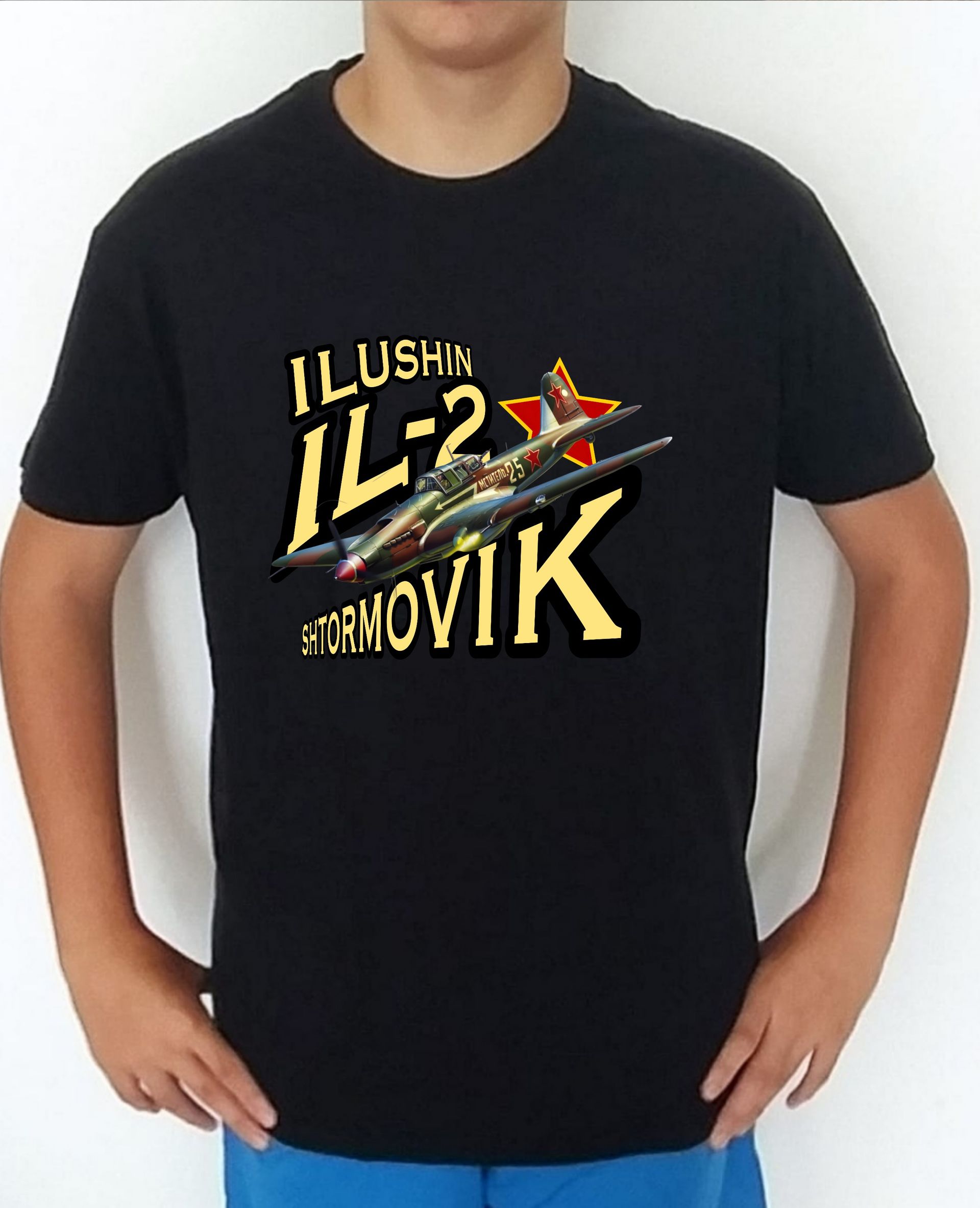 Camiseta aviones combate 2WW Rusia Ilyushin IL-2 nº 2 Camiseta, t-shirt, playera, del catálogo de CamisetasMilitares.com  en la colección aviones de combate 2 W.W. de Rusia Ilyushin IL-2