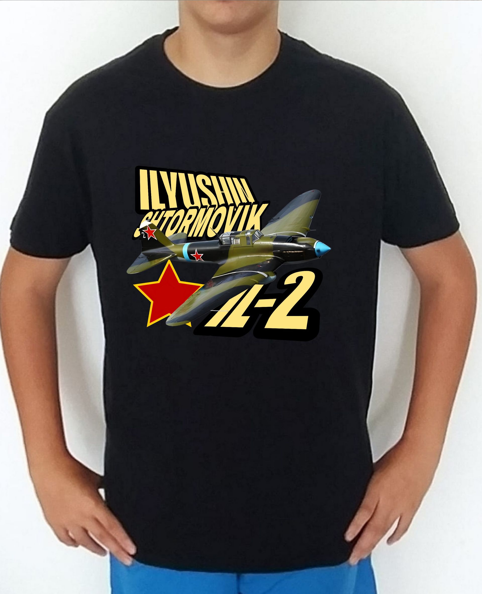 Camiseta aviones combate 2WW Rusia Ilyushin IL-2 nº4 Camiseta, t-shirt, playera, del catálogo de CamisetasMilitares.com en la colección aviones de combate 2 W.W. de Rusia Ilyushin IL-2