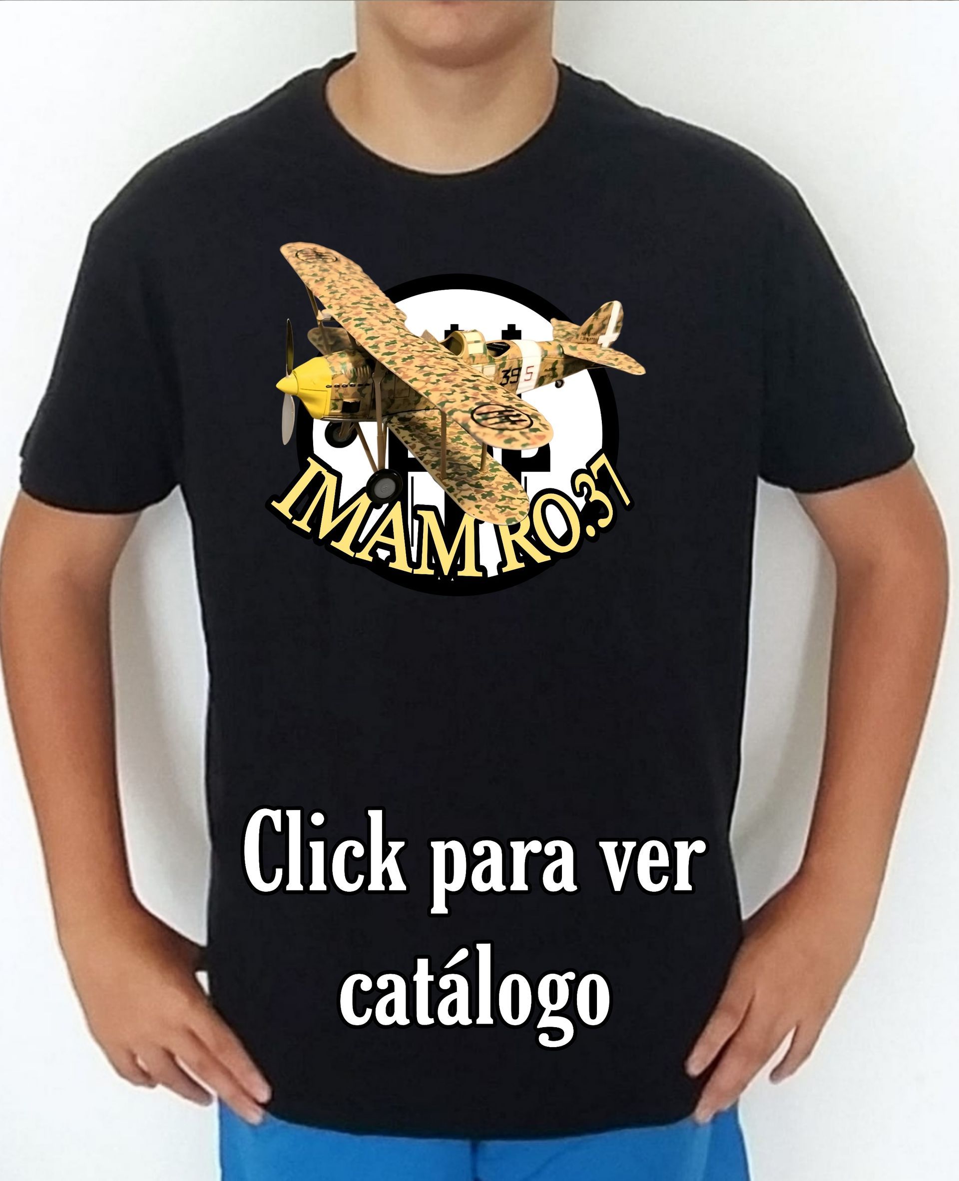Colección camisetas aviones de combate 2WW Italia IMAM RO-37 Camiseta/t-shirt/playera, del catálogo de CamisetasMilitares.com en la colección aviones de combate 2WW Italia IMAM RO-37
