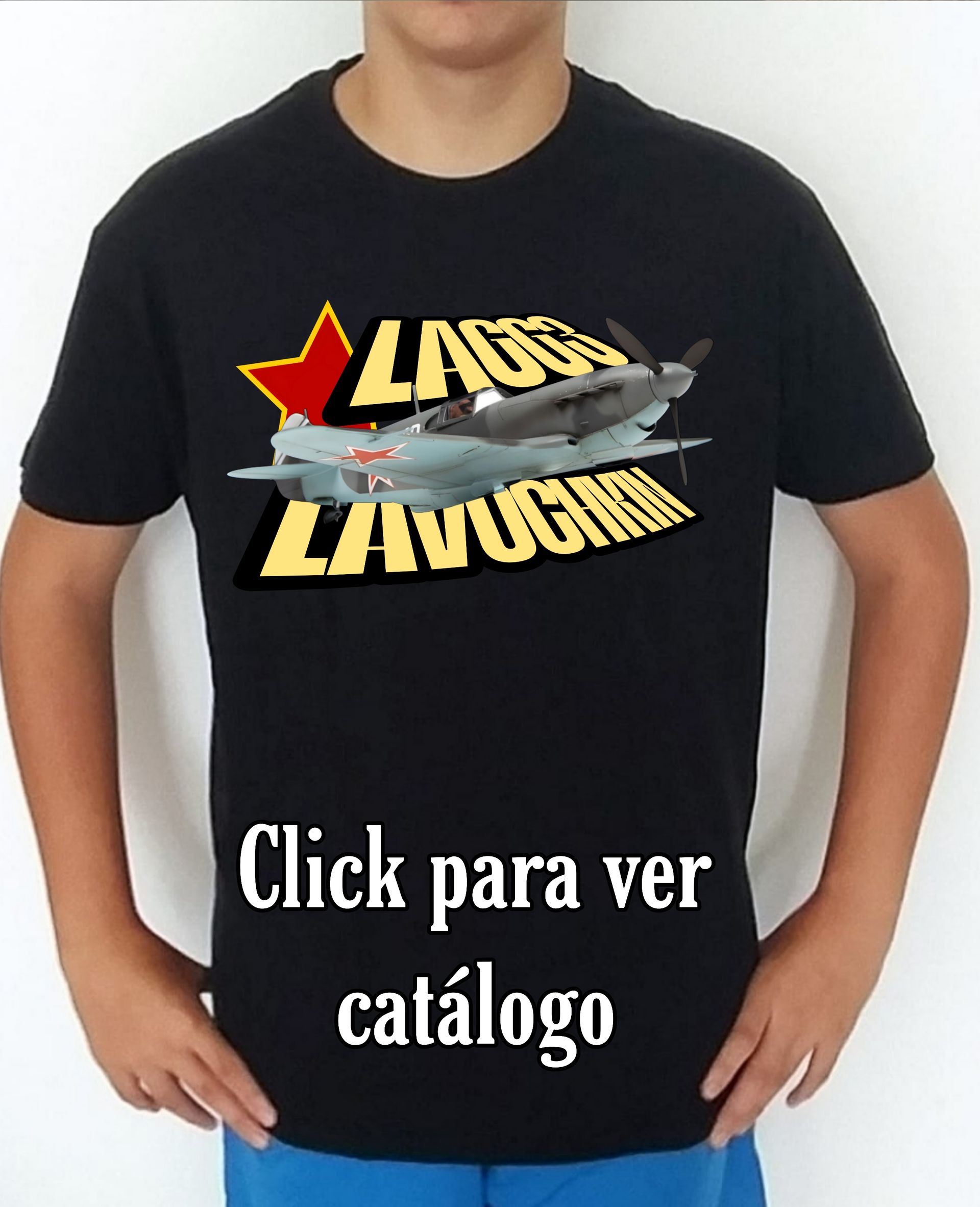 Colección camisetas aviones de combate 2WW Rusia Lavochkin LAGG-3 Camiseta/t-shirt/playera, del catálogo de CamisetasMilitares.com en la colección aviones de combate 2WW Rusia Lavochkin LAGG-3