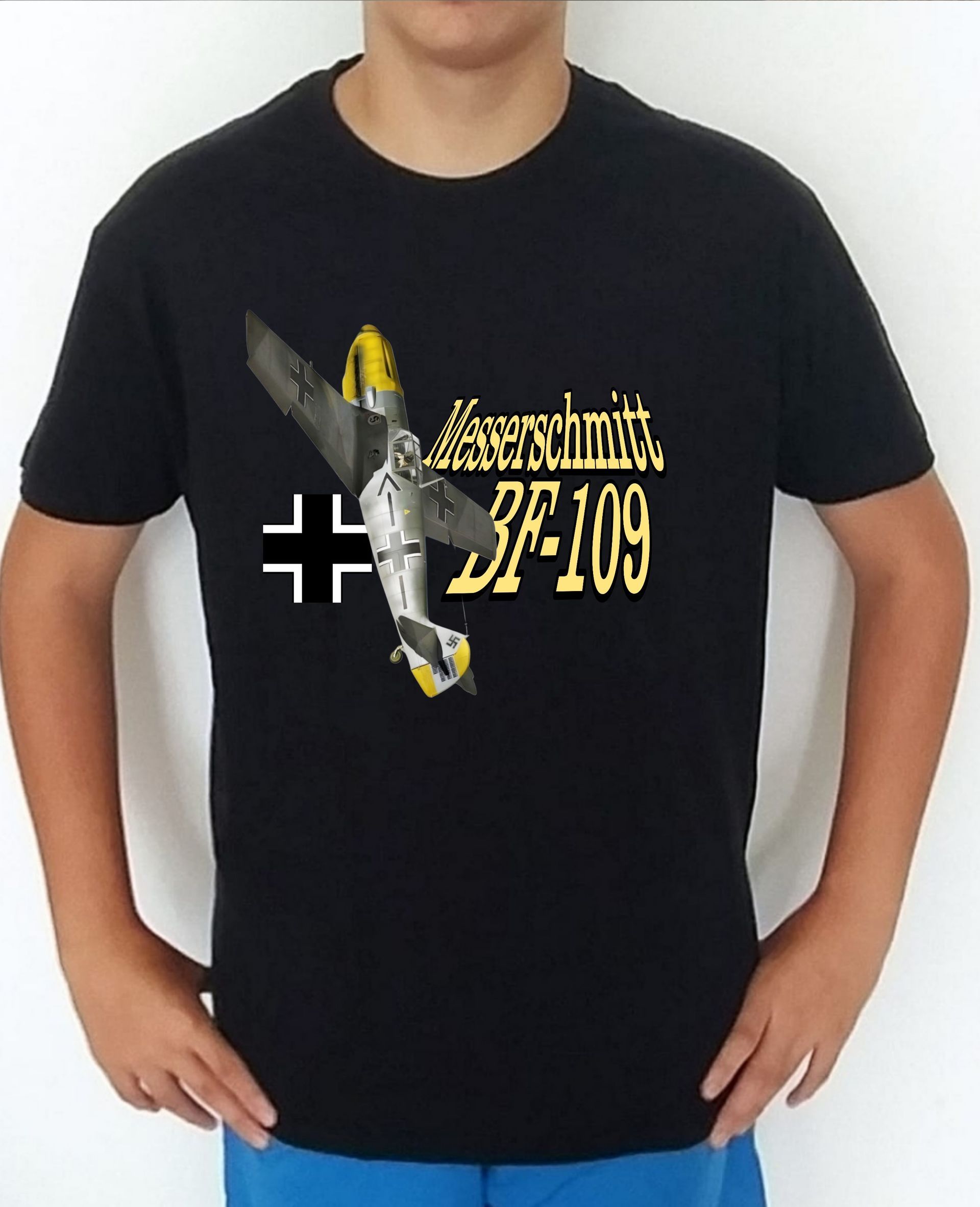 Camiseta aviones combate 2WW Alemania Messerschmitt BF109 nº3 Camiseta, t-shirt, playera, del catálogo de CamisetasMilitares.com en la colección aviones de combate 2 W.W. de Alemania Messerschmitt BF109