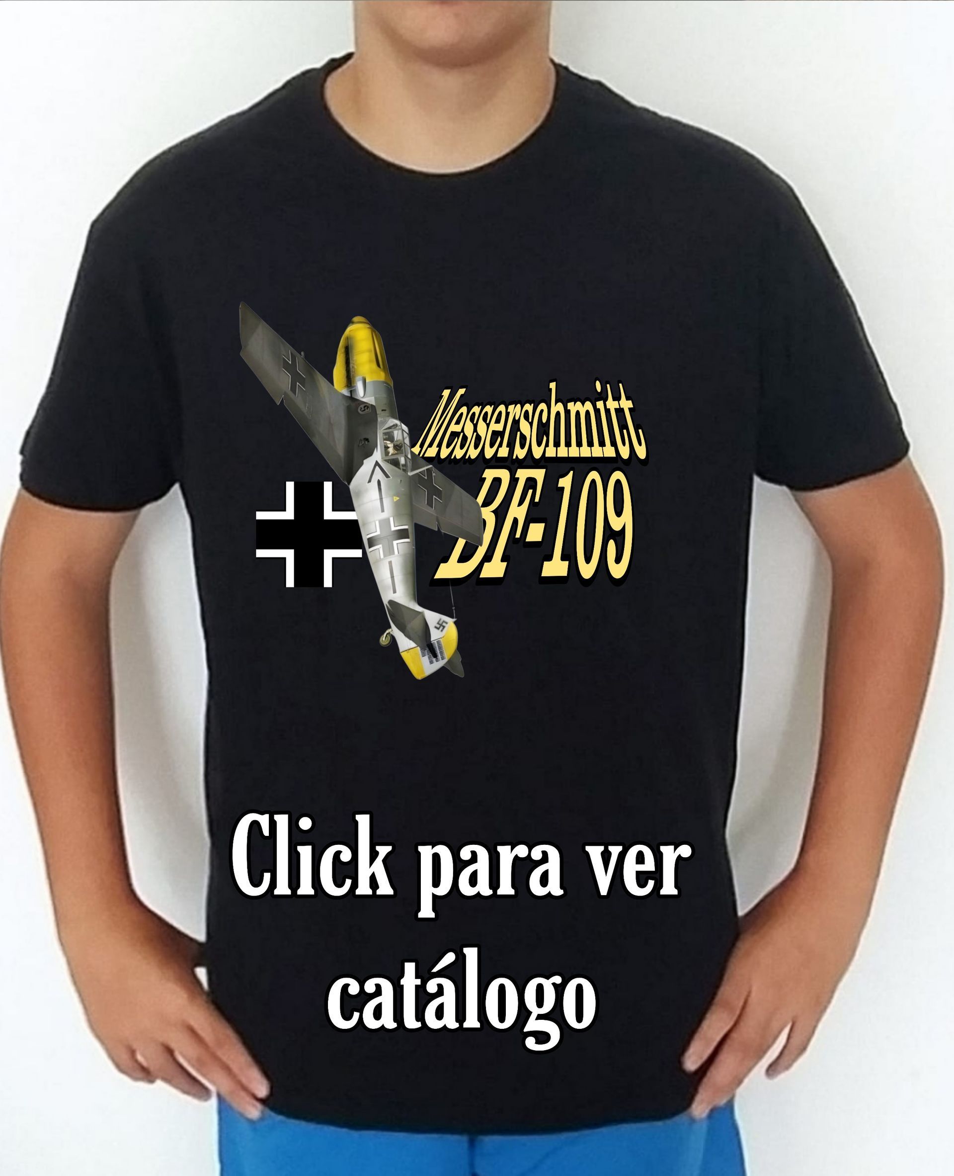 Colección camisetas aviones de combate 2WW Alemania Messerschmitt BF-109 Camiseta/t-shirt/playera, del catálogo de CamisetasMilitares.com en la colección aviones de combate 2WW Alemania Messerschmitt BF-109