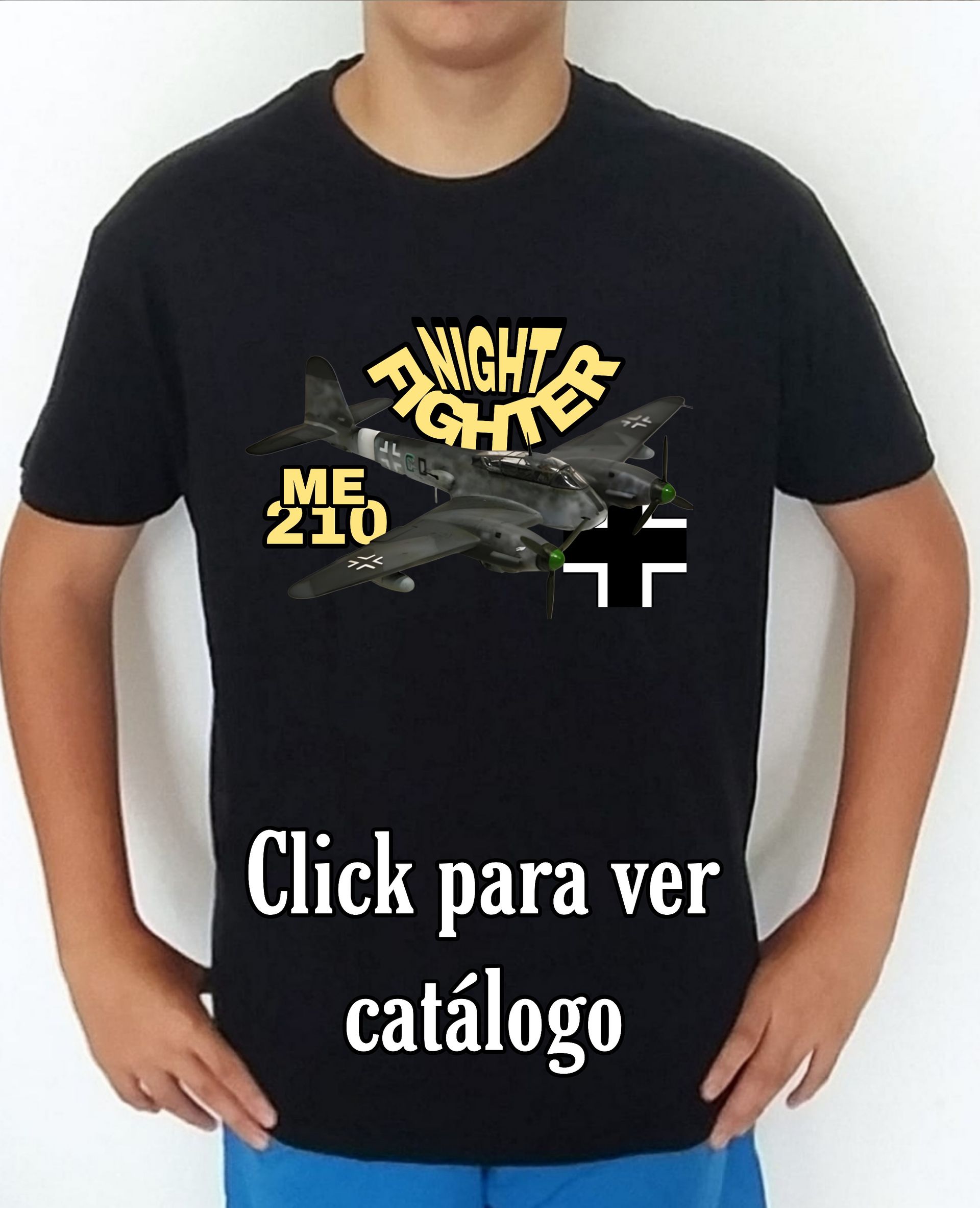 Colección camisetas aviones de combate 2WW Alemania Messerschmitt ME-210 Camiseta/t-shirt/playera, del catálogo de CamisetasMilitares.com en la colección aviones de combate 2WW Alemania Messerschmitt ME-210