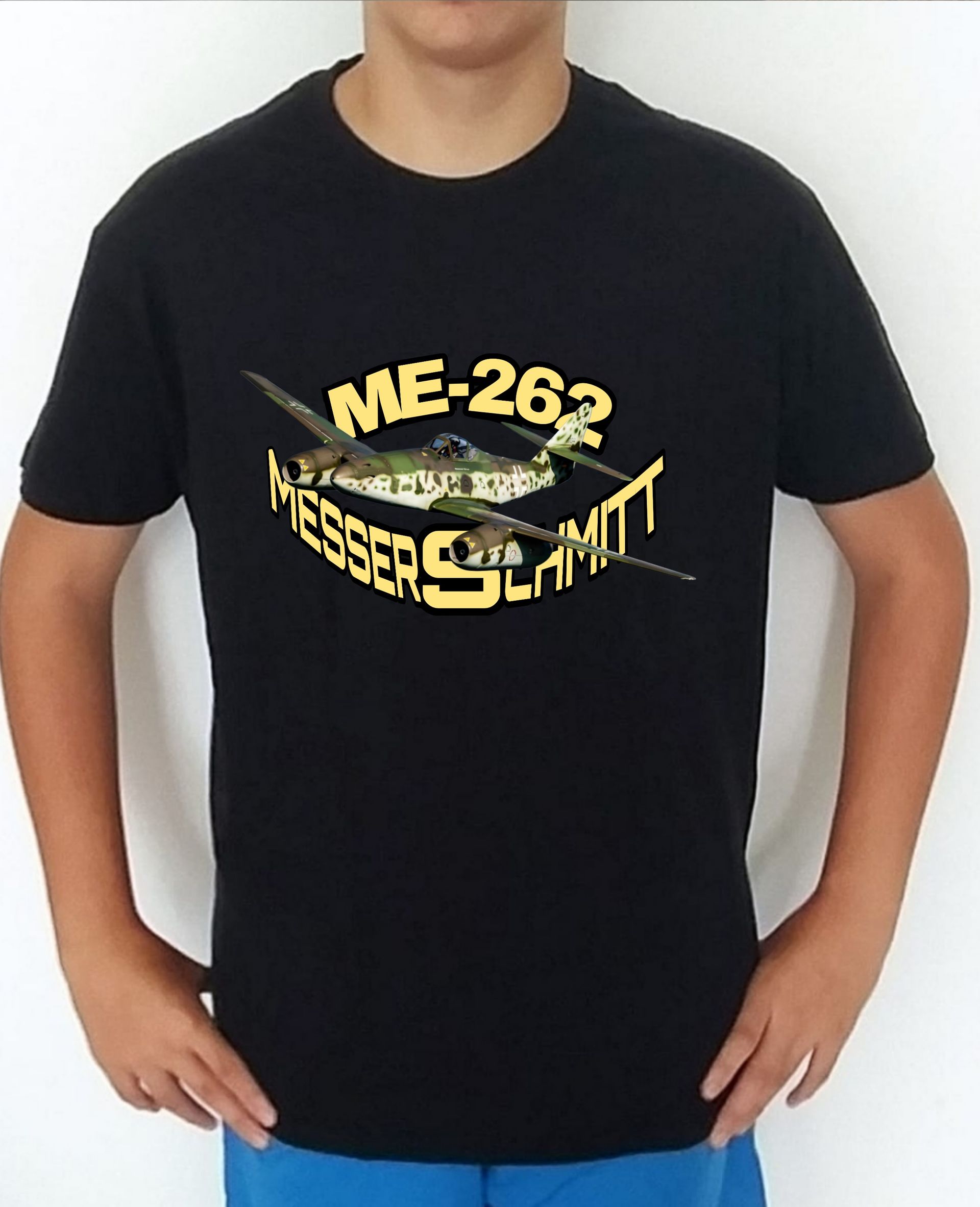 Camiseta aviones combate 2WW Alemania Messerschmitt ME262 nº1 Camiseta, t-shirt, playera, del catálogo de CamisetasMilitares.com en la colección aviones de combate 2 W.W. de Alemania Messerschmitt ME262