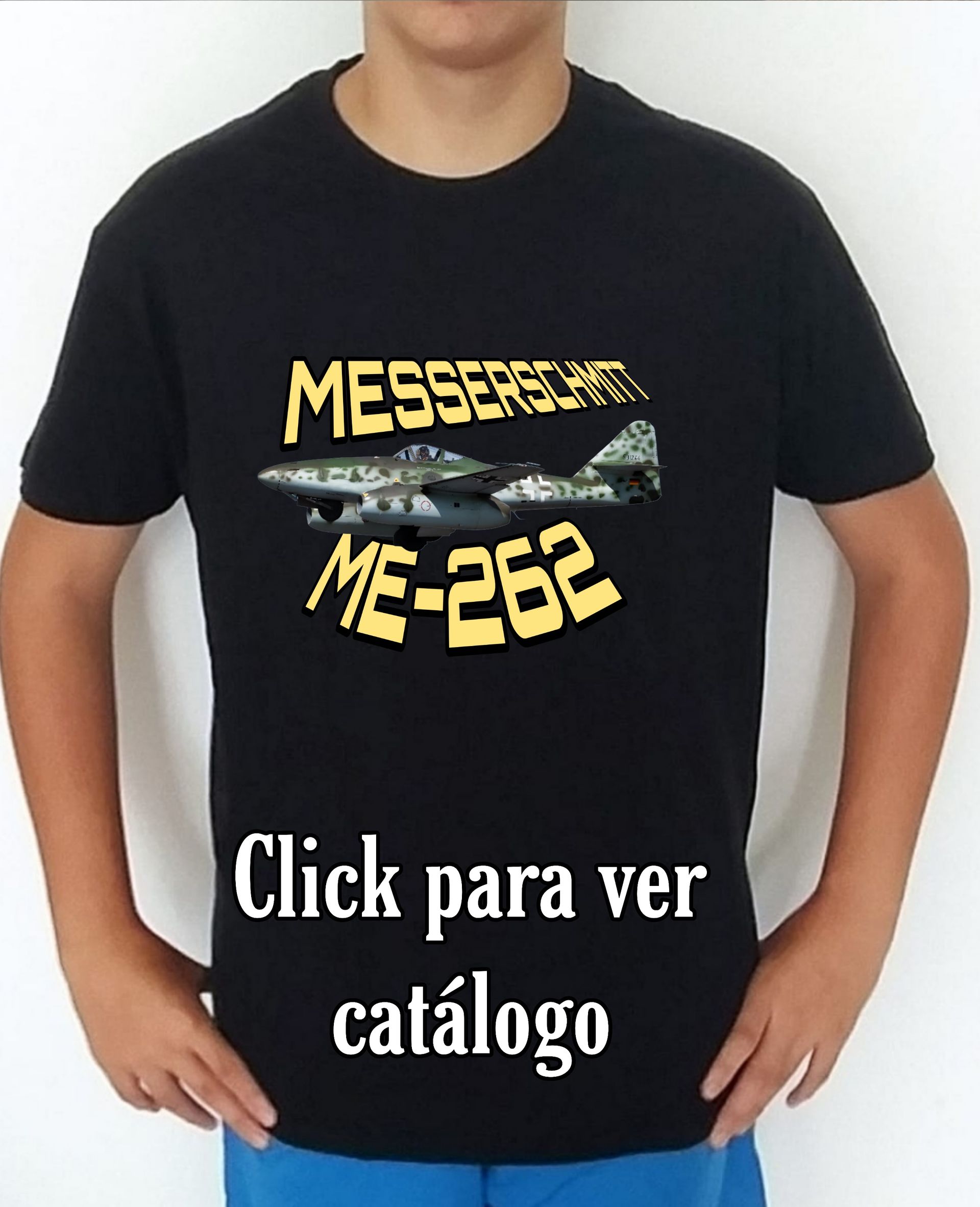 Colección camisetas aviones de combate 2WW Alemania Messerschmitt ME-262 Camiseta/t-shirt/playera, del catálogo de CamisetasMilitares.com en la colección aviones de combate 2WW Alemania Messerschmitt ME-262
