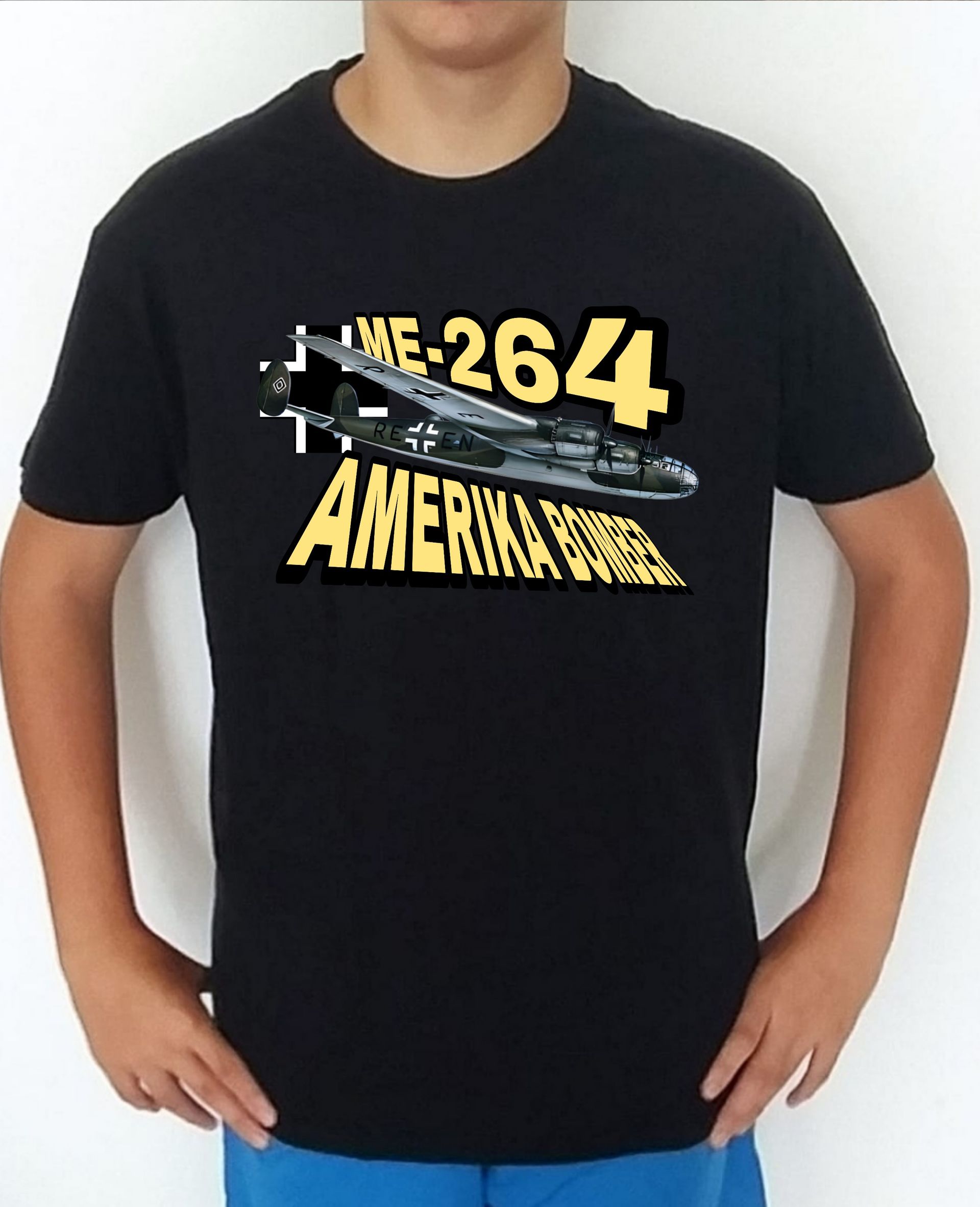 Camiseta aviones combate 2WW Alemania Messerschmitt ME264 Amerika Bomber nº3 Camiseta, t-shirt, playera, del catálogo de CamisetasMilitares.com en la colección aviones de combate 2 W.W. de Alemania Messerschmitt ME264 Amerika Bomber