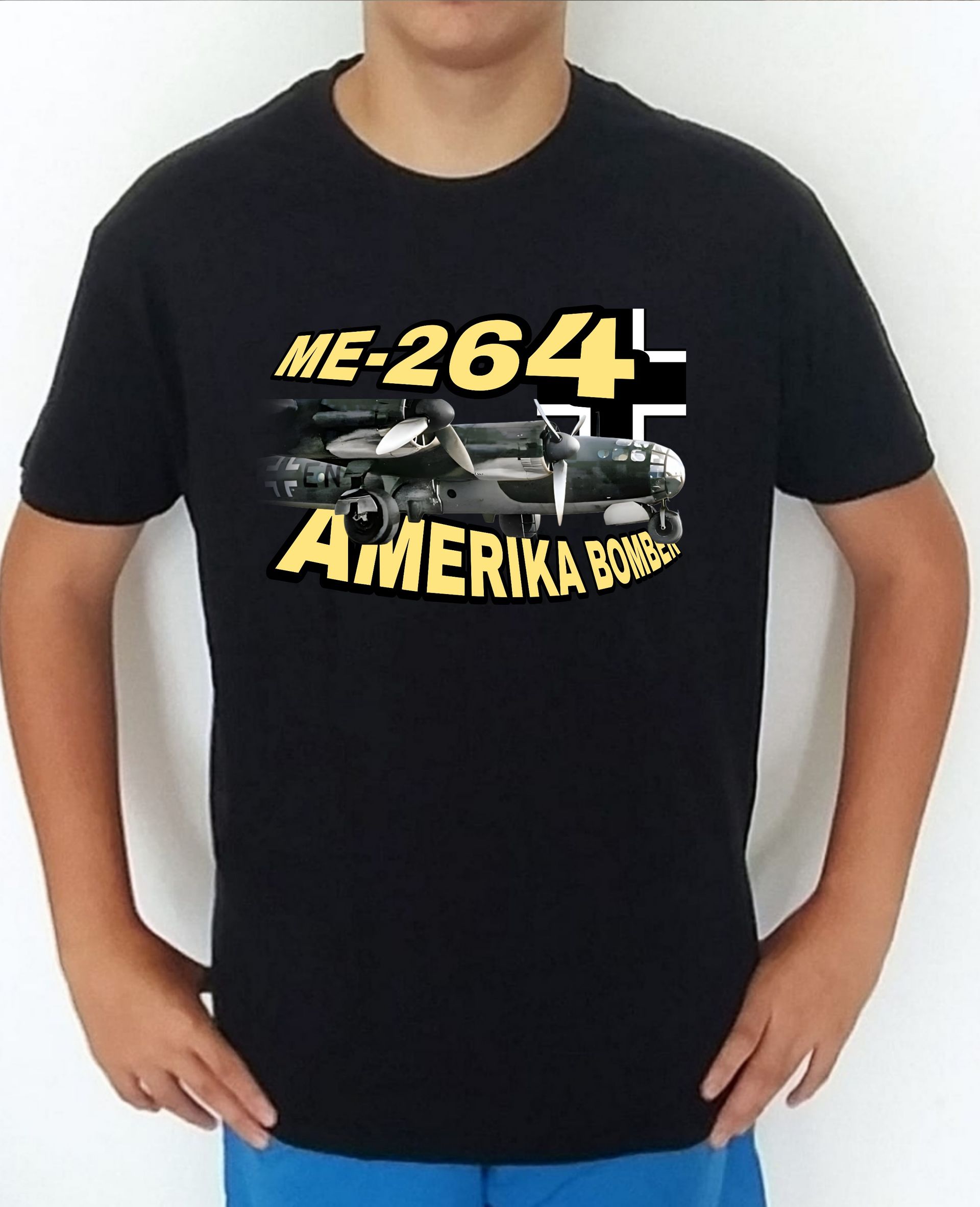 Camiseta aviones combate 2WW Alemania Messerschmitt ME264 Amerika Bomber nº4 Camiseta, t-shirt, playera, del catálogo de CamisetasMilitares.com  en la colección aviones de combate 2 W.W. de Alemania Messerschmitt ME264 Amerika Bomber