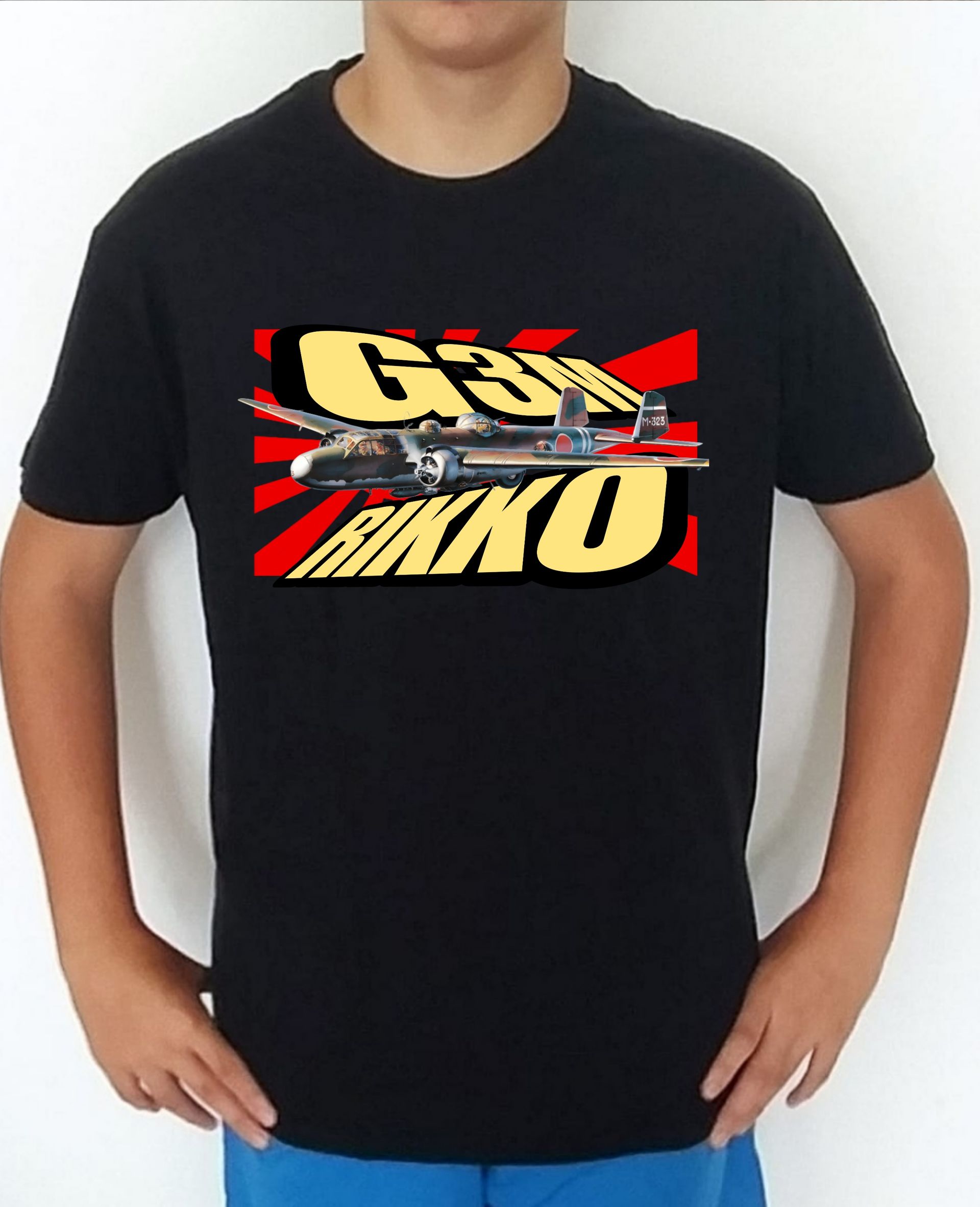 Camiseta aviones combate Japón Mitsubishi G3M Rikko nº3 Camiseta, t-shirt, playera, del catálogo de CamisetasMilitares.com en la colección aviones de combate 2 W.W. de Japón Mitsubishi G3M Rikko