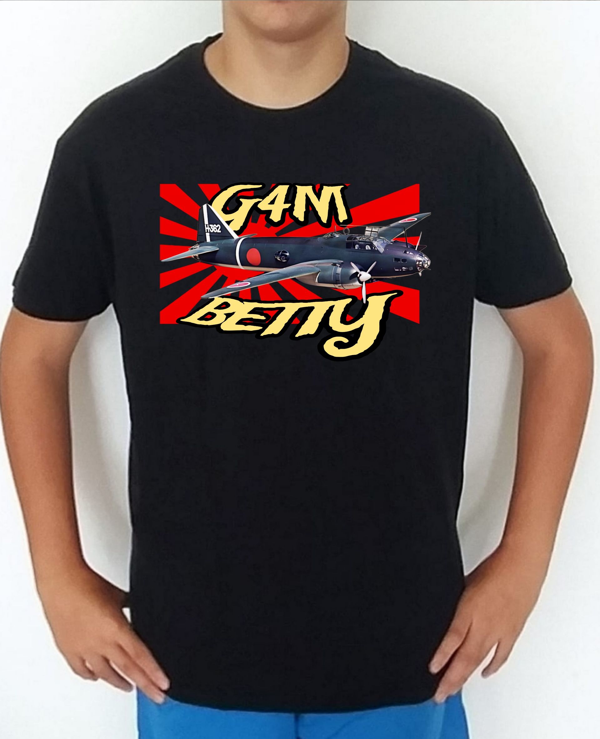Camiseta aviones combate Japón Mitsubishi G4M Betty nº3 Camiseta, t-shirt, playera, del catálogo de CamisetasMilitares.com en la colección aviones de combate 2 W.W. de Japón Mitsubishi G4M Betty