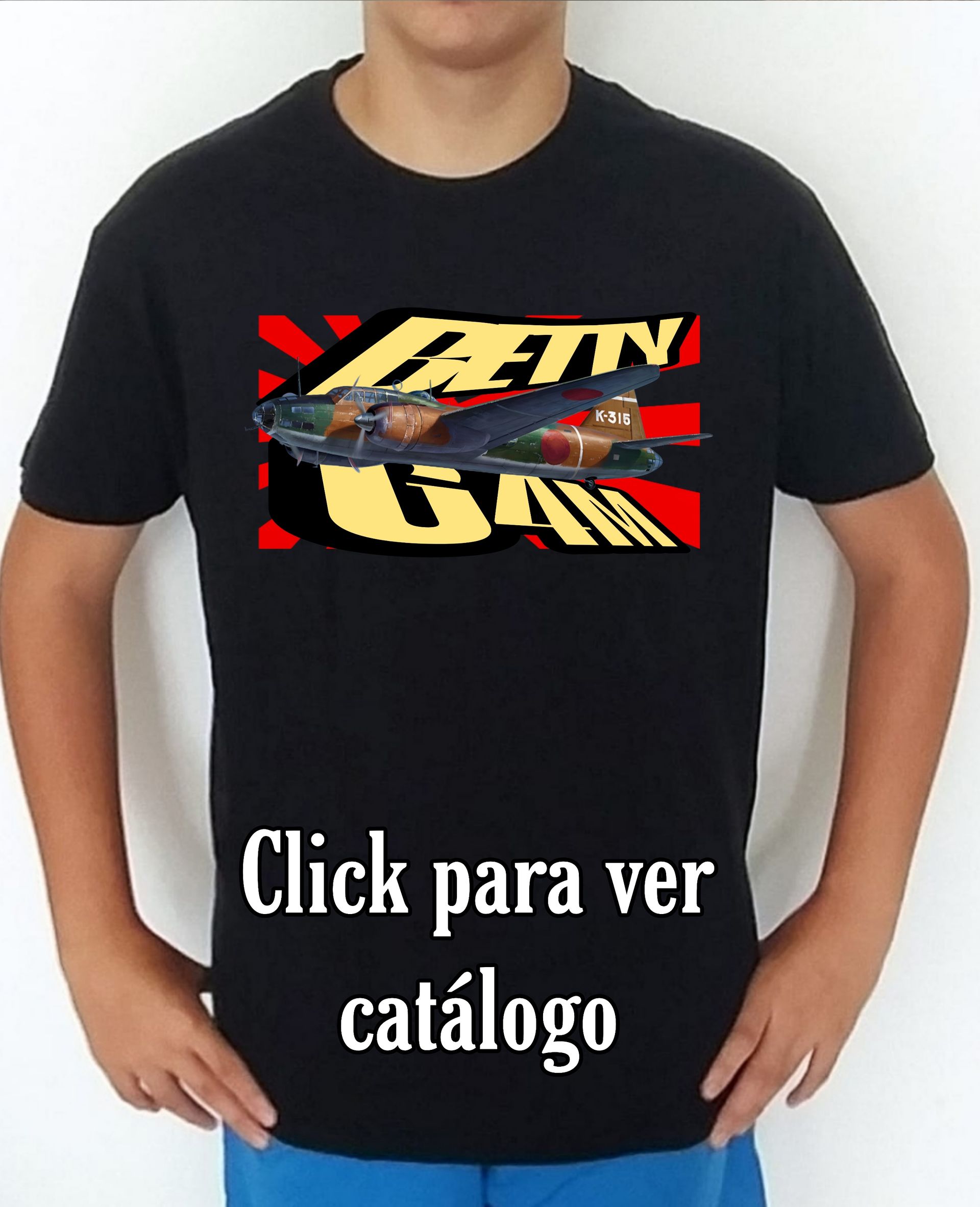 Colección camisetas aviones de combate 2WW Japón Mitsubishi G4M Betty Camiseta/t-shirt/playera, del catálogo de CamisetasMilitares.com en la colección aviones de combate 2WW Japón Mitsubishi G4M Betty