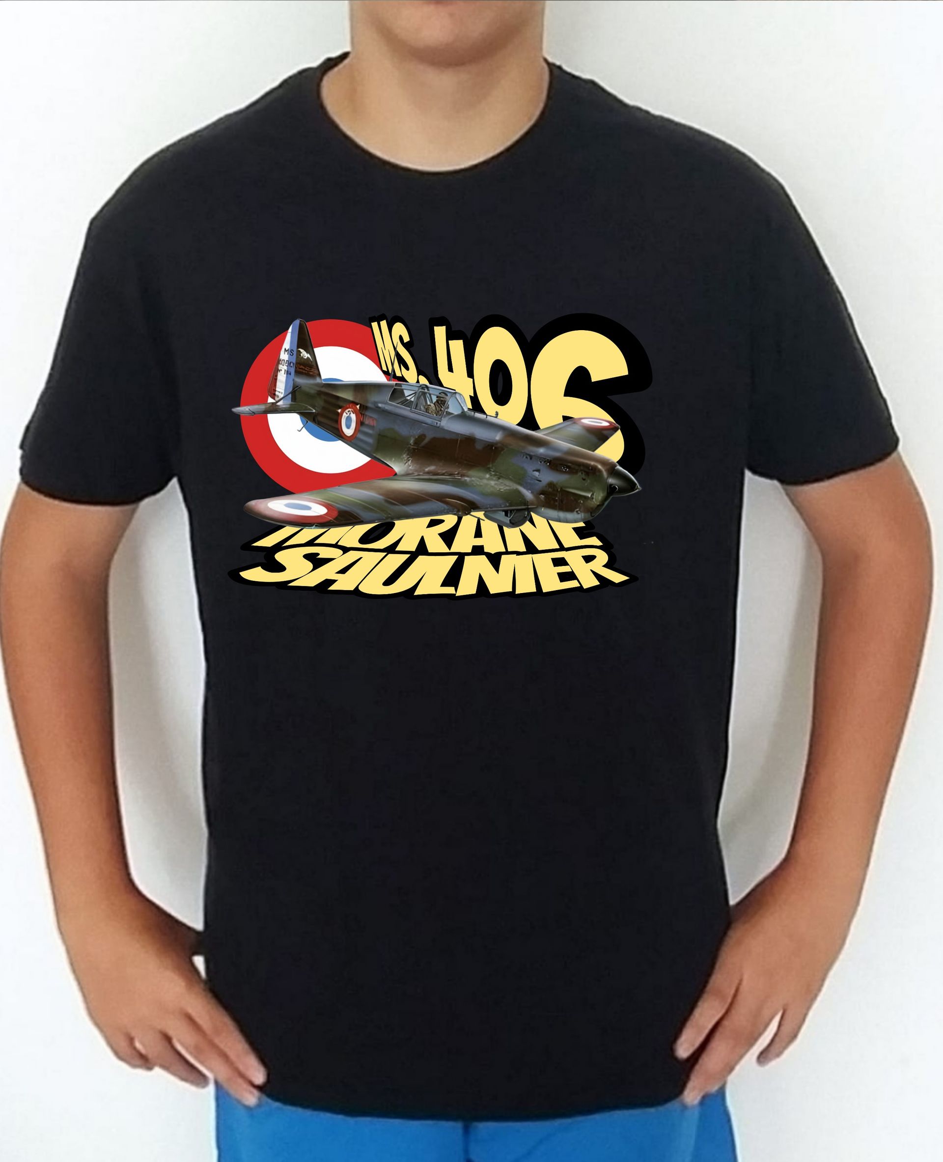 Camiseta aviones combate 2WW Francia Morane Saulnier MS-406 nº 1 Camiseta, t-shirt, playera, del catálogo de camisetasmilitares.com en la colección aviones de combate 2 W.W. de Francia Morane Saulnier MS-406