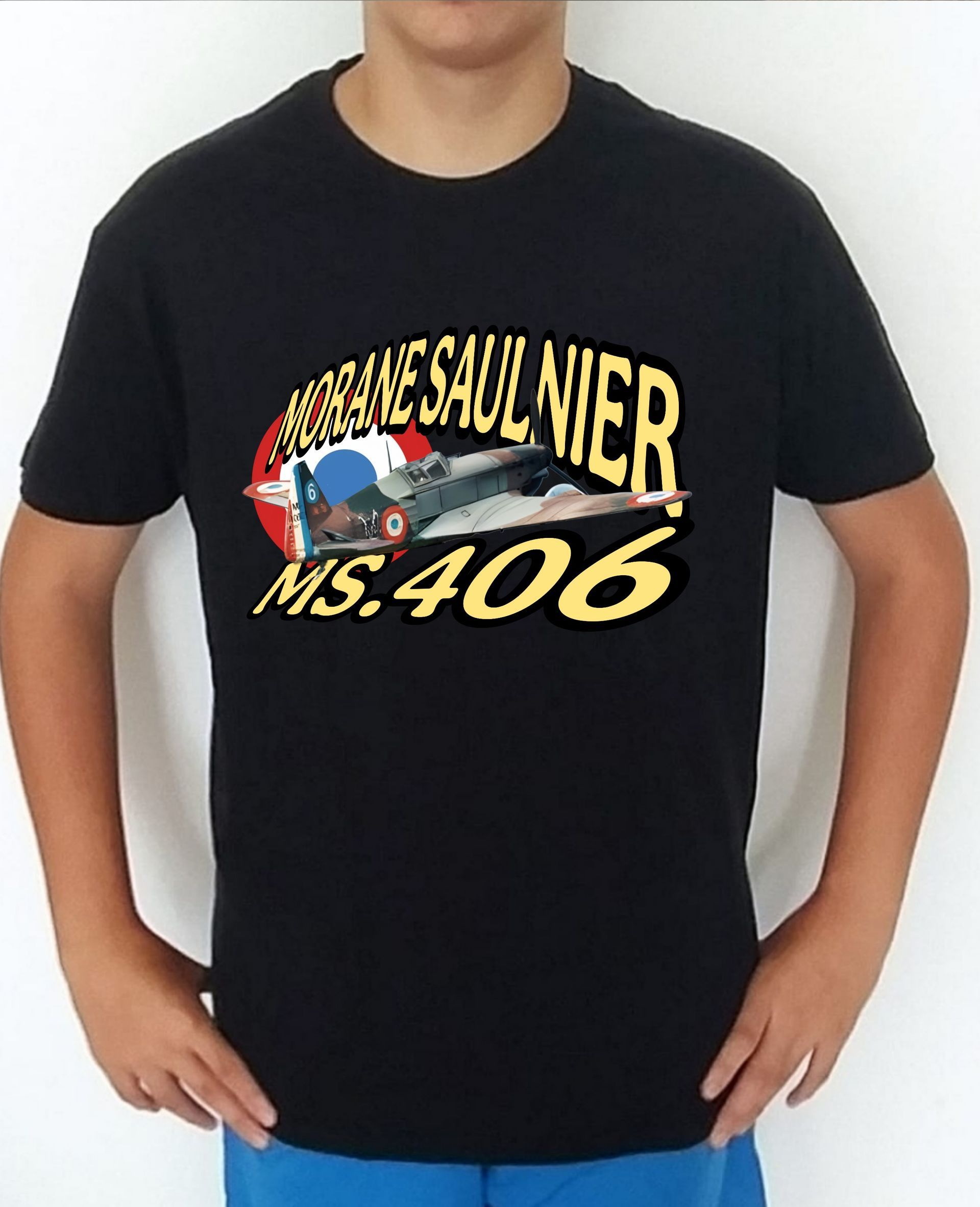 Camiseta aviones combate 2WW Francia Morane Saulnier MS-406 nº 3 Camiseta, t-shirt, playera, del catálogo de camisetasmilitares.com en la colección aviones de combate 2 W.W. de Francia Morane Saulnier MS-406