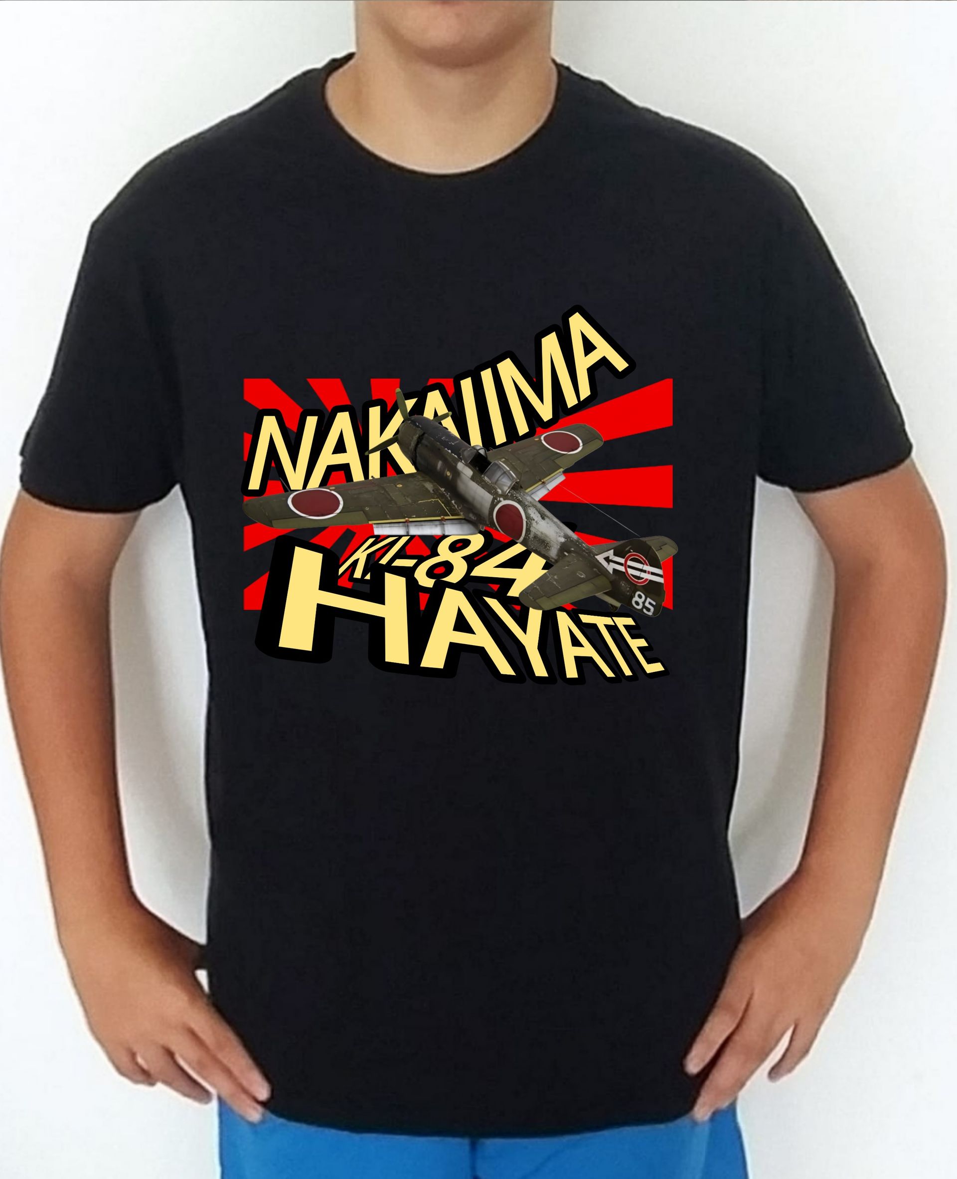 Camiseta aviones combate Japón Nakajima KI-84 Hayate nº3 Camiseta, t-shirt, playera, del catálogo de CamisetasMilitares.com  en la colección aviones de combate 2 W.W. de Japón Nakajima KI-84 Hayate