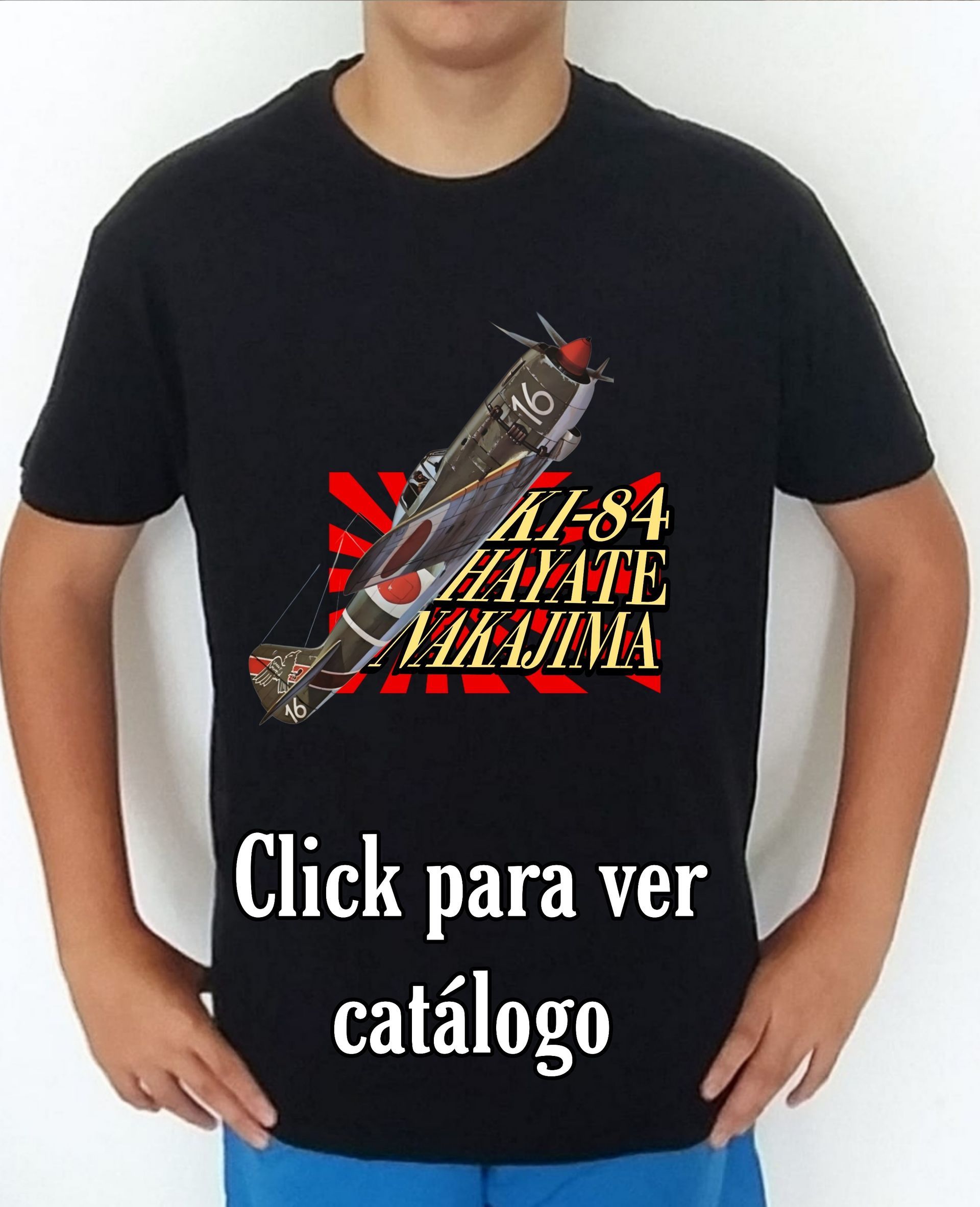 Colección camisetas aviones de combate 2WW Japón Nakajima Ki-84 Hayate Camiseta/t-shirt/playera, del catálogo de CamisetasMilitares.com en la colección aviones de combate 2WW Japón Nakajima Ki-84 Hayate