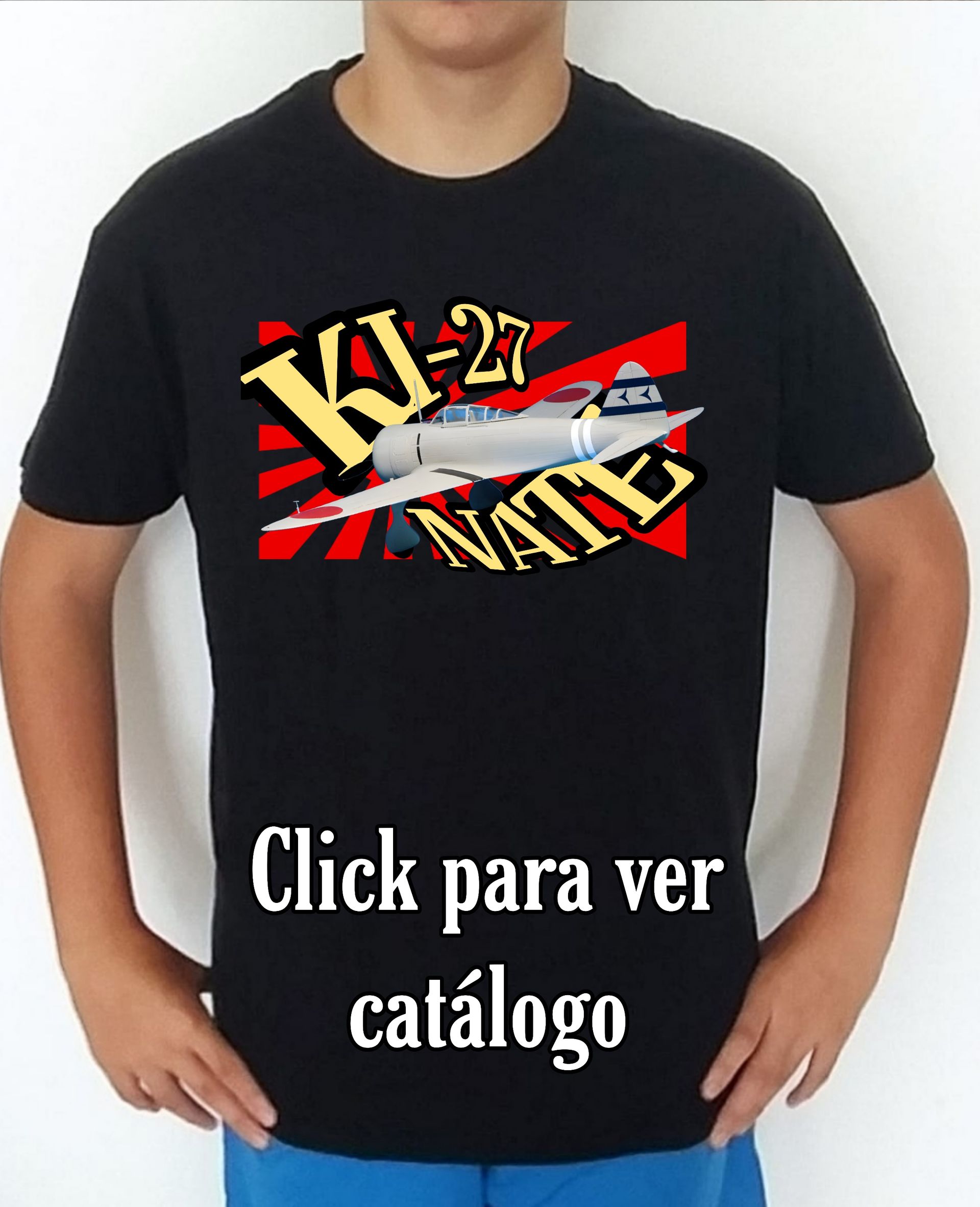 Colección camisetas aviones de combate 2WW Japón Nakajima Ki-27 Nate Camiseta/t-shirt/playera, del catálogo de CamisetasMilitares.com en la colección aviones de combate 2WW Japón Nakajima Ki-27 Nate