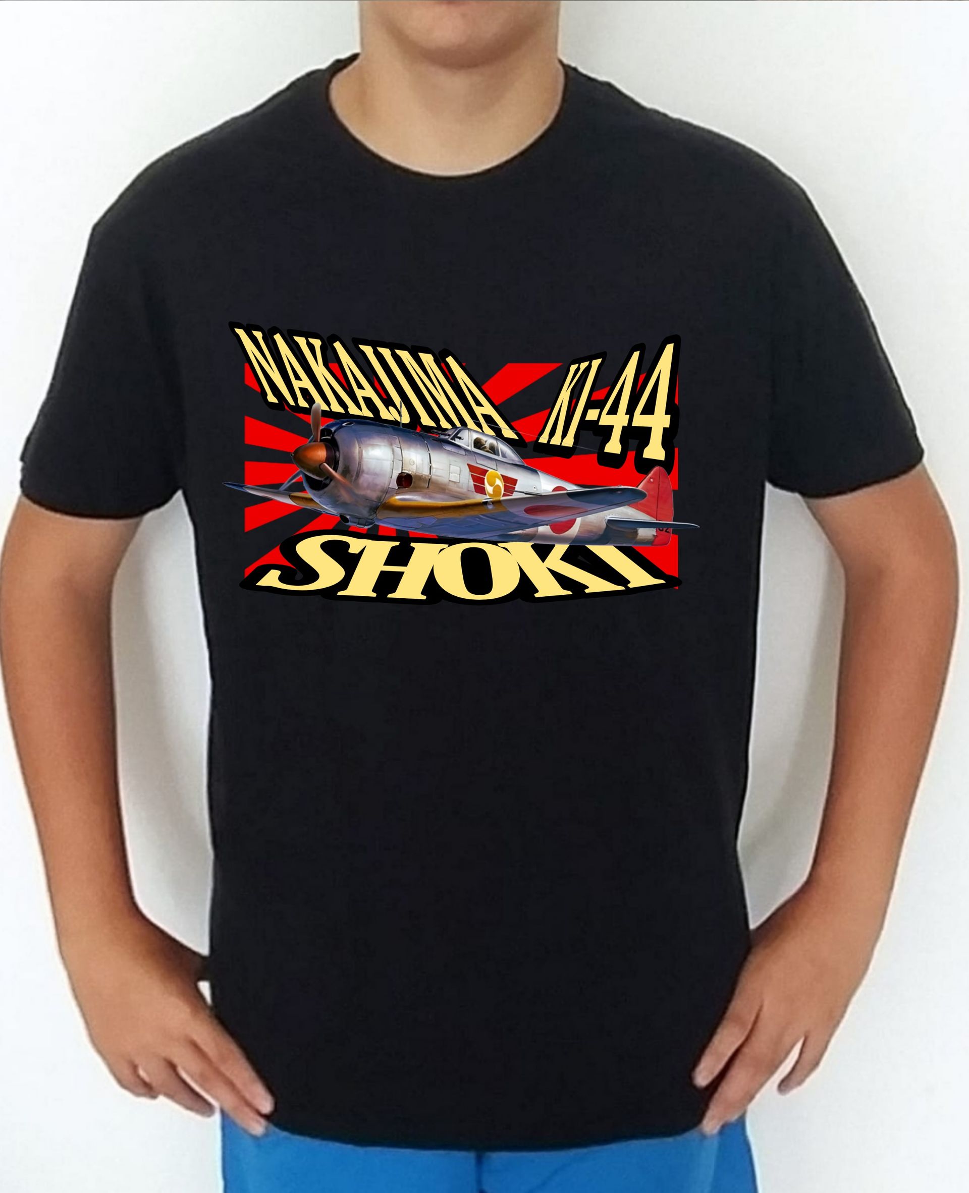 Camiseta aviones combate Japón Nakajima KI-44 Shoki nº3 Camiseta, t-shirt, playera, del catálogo de CamisetasMilitares.com  en la colección aviones de combate 2 W.W. de Japón Nakajima KI-44 Shoki
