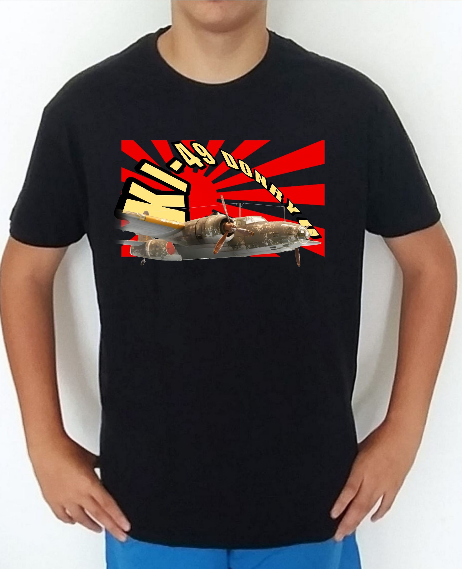 Camiseta aviones combate 2WW Japón Nakjima KI-49 Donryu nº1 Camiseta, t-shirt, playera, del catálogo de CamisetasMilitares.com en la colección aviones de combate 2 W.W. de Japón Nakjima KI-49 Donryu