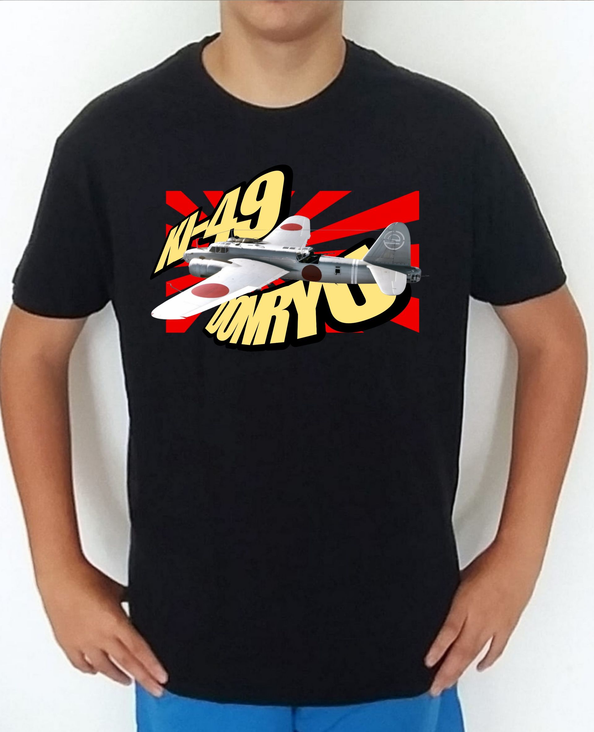 Camiseta aviones combate Japón Nakjima KI-49 Donryu nº3 Camiseta, t-shirt, playera, del catálogo de CamisetasMilitares.com en la colección aviones de combate 2 W.W. de Japón Nakjima KI-49 Donryu