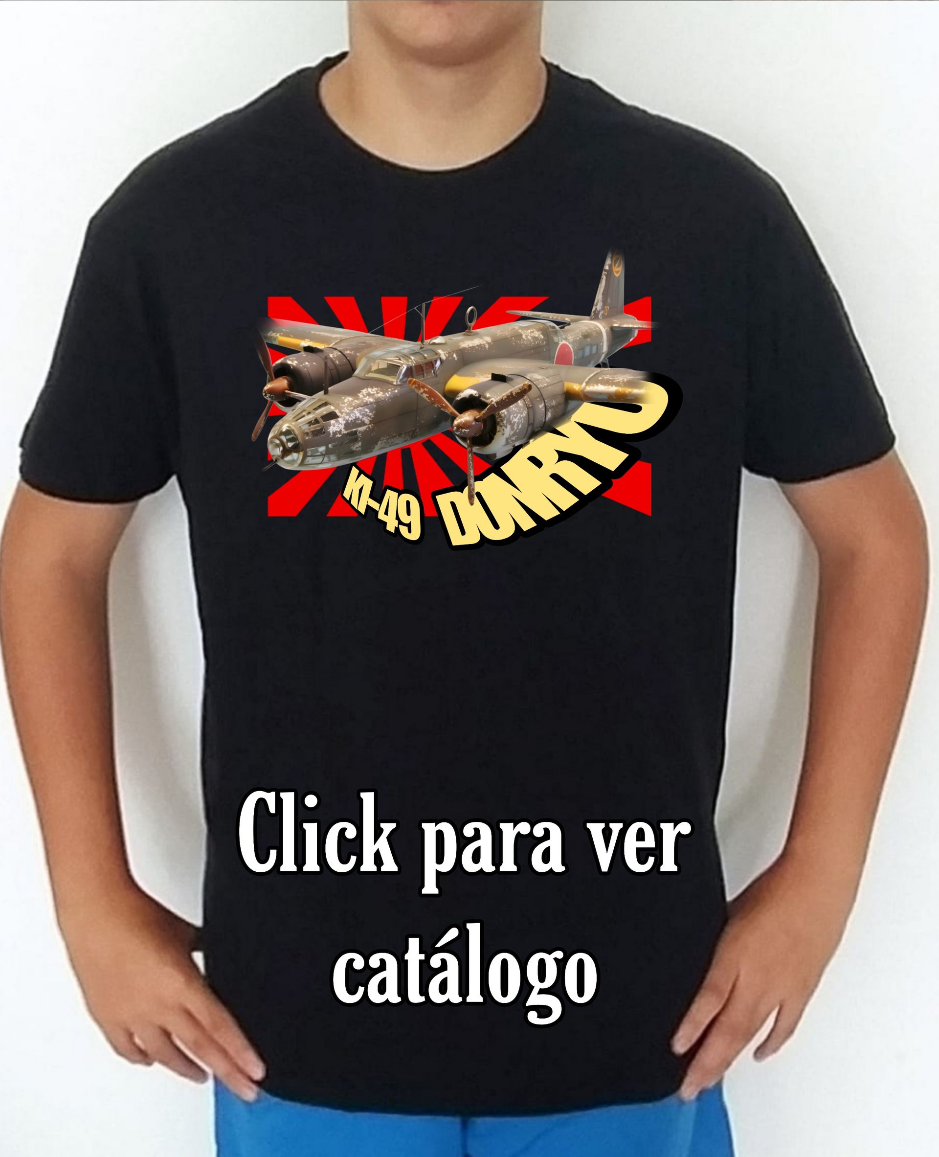 Colección camisetas aviones de combate 2WW Japón Nakajima Ki-49 Donryu Camiseta/t-shirt/playera, del catálogo de CamisetasMilitares.com en la colección aviones de combate 2WW Japón Nakajima Ki-49 Donryu