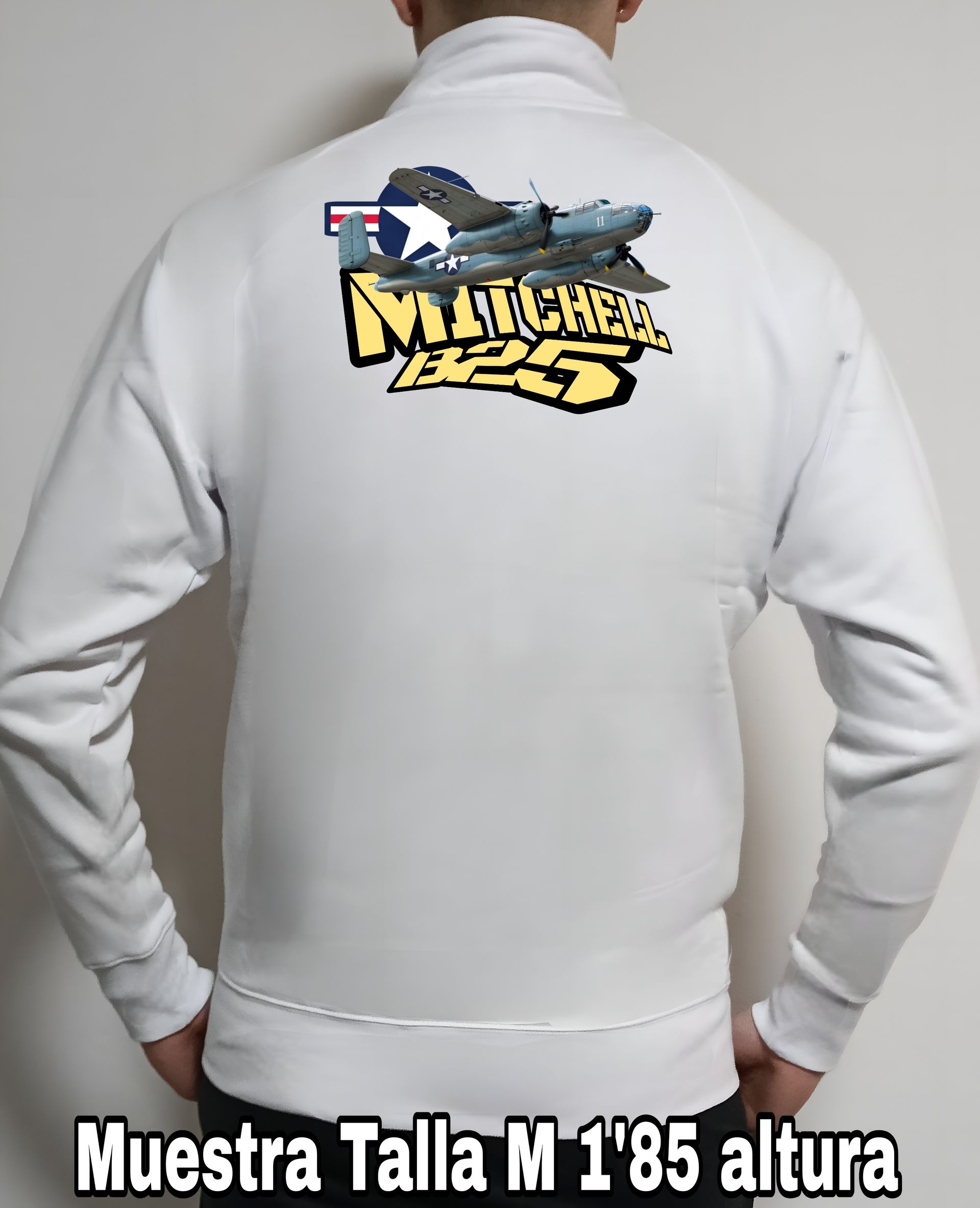 Sudadera con cremallera aviones combate 2WW Usa North American B-25 Mitchell nº 2 Sudadera con cremallera del catálogo de CamisetasMilitares.com en la colección aviones de combate 2 W.W. de USA North American B-25 Mitchell