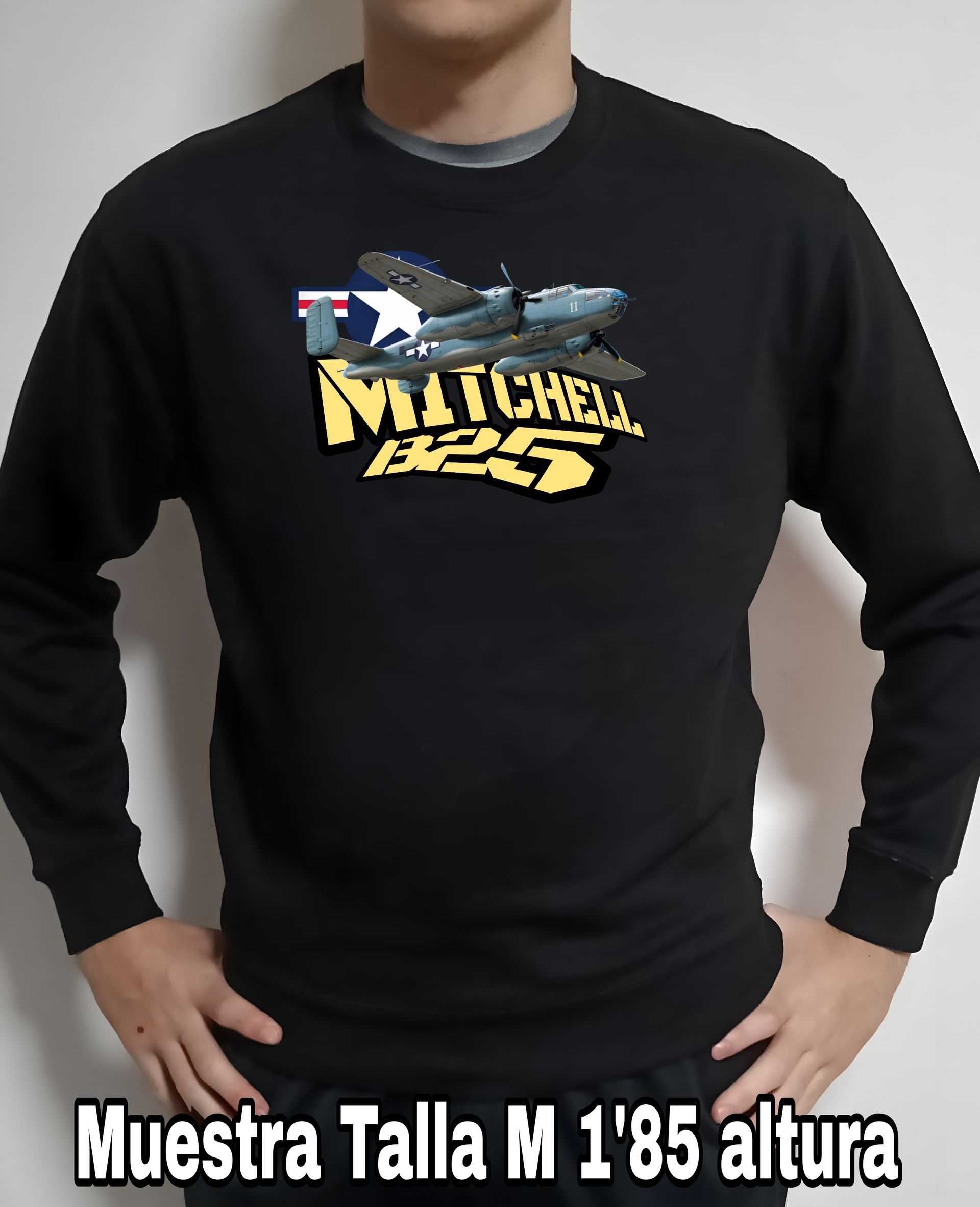 Sudadera aviones combate 2WW Usa North American B-25 Mitchell nº 2 Sudadera del catálogo de CamisetasMilitares.com en la colección aviones de combate 2 W.W. de USA North American B-25 Mitchell