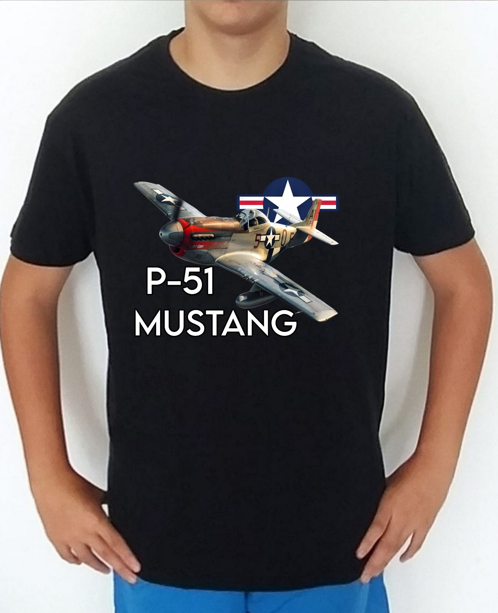 Camiseta aviones combate 2WW Usa P-51 Mustang nº1 Camiseta, t-shirt, playera, del catálogo de CamisetasMilitares.com en la colección aviones de combate 2 W.W. de USA P-51 Mustang