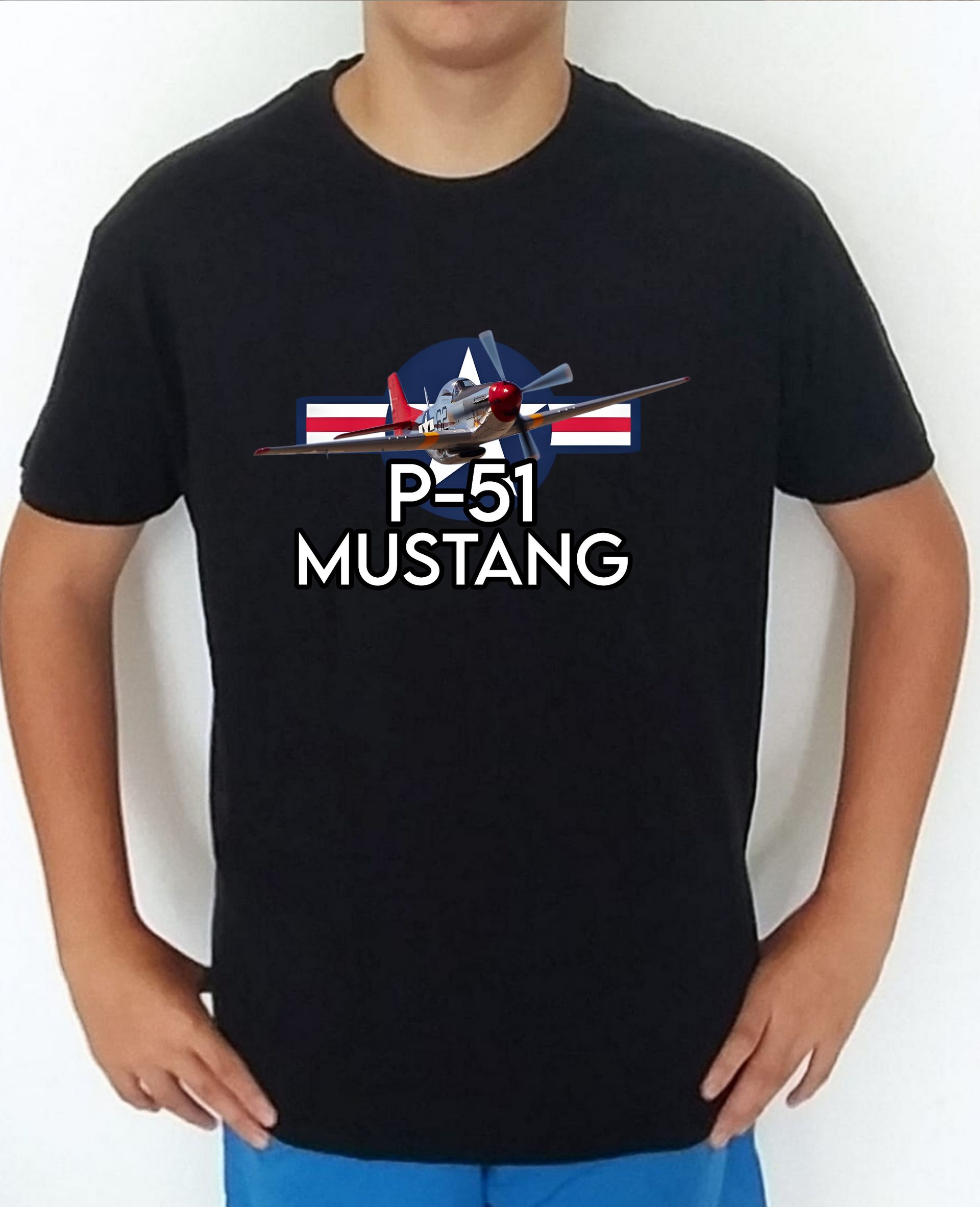 Camiseta aviones combate Usa P-51 Mustang nº3 Camiseta, t-shirt, playera, del catálogo de CamisetasMilitares.com en la colección aviones de combate 2 W.W. de USA P-51 Mustang