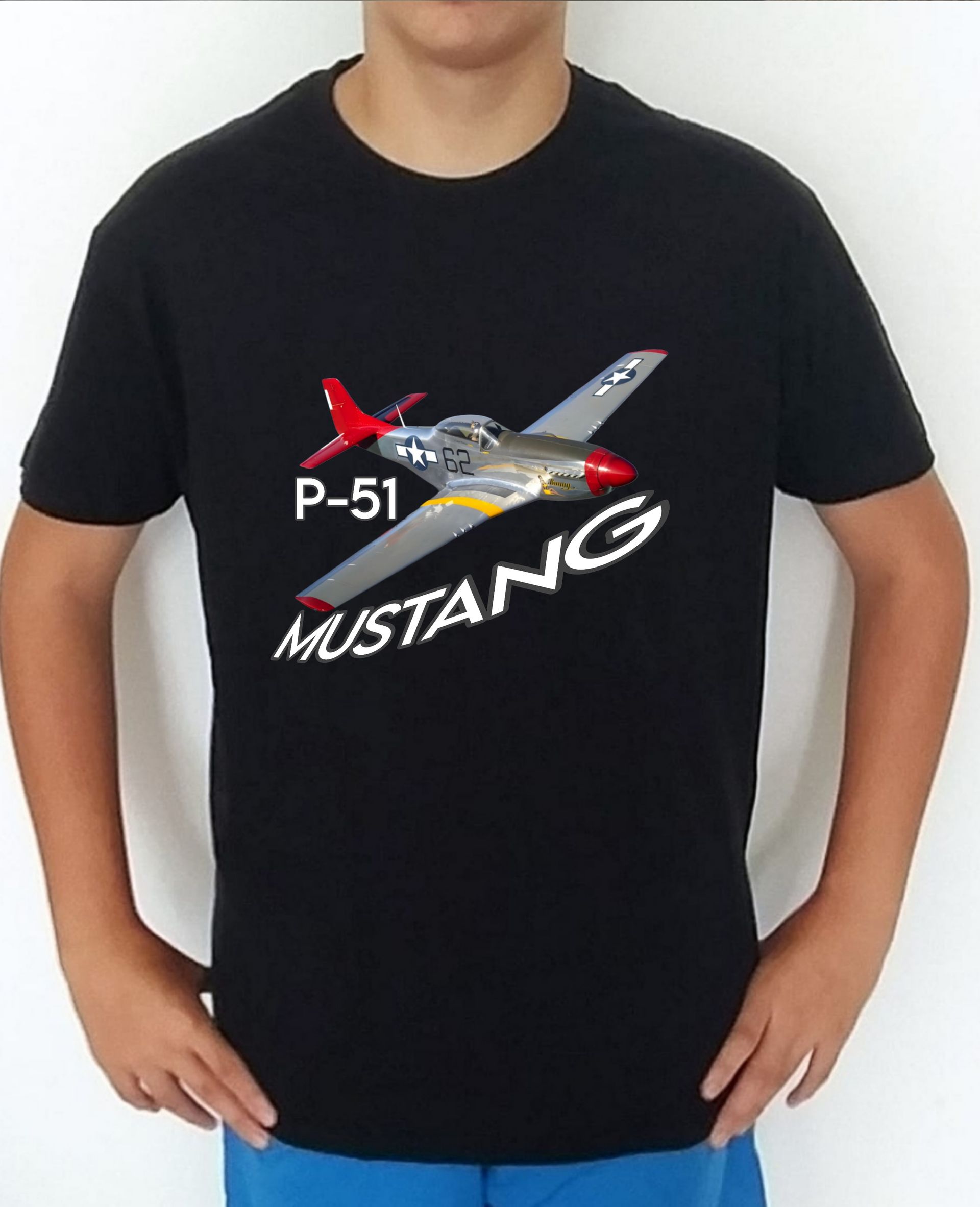 Camiseta aviones combate 2WW Usa P-51 Mustang nº 4 Camiseta, t-shirt, playera, del catálogo de CamisetasMilitares.com en la colección aviones de combate 2 W.W. de USA P-51 Mustang