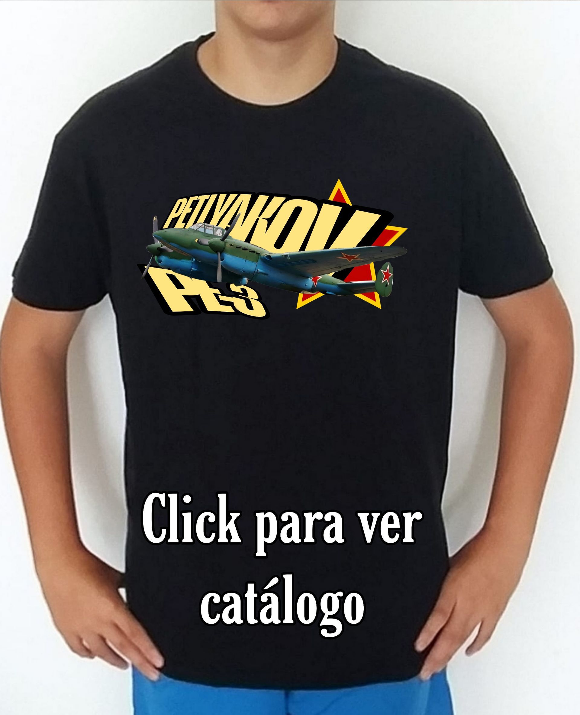 Colección camisetas aviones de combate 2WW Rusia Petlyakov Pe-3 Camiseta/t-shirt/playera, del catálogo de CamisetasMilitares.com en la colección aviones de combate 2WW Rusia Petlyakov Pe-3