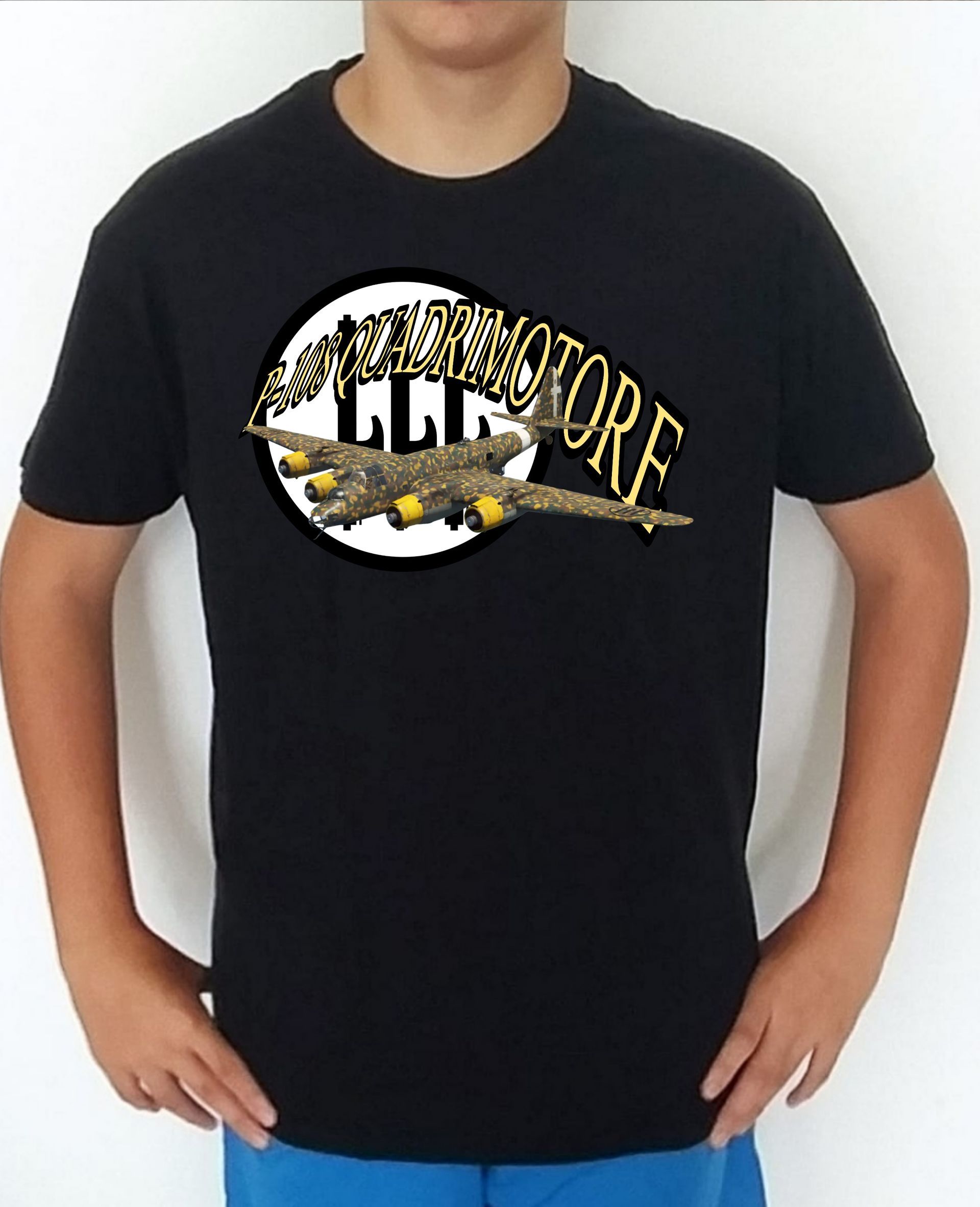 Camiseta aviones combate 2WW Italia Piaggio P-108 Quadrimotore nº1 Camiseta, t-shirt, playera, del catálogo de camisetasmilitares.com en la colección aviones de combate 2 W.W. de Italia Piaggio P-108 Quadrimotore