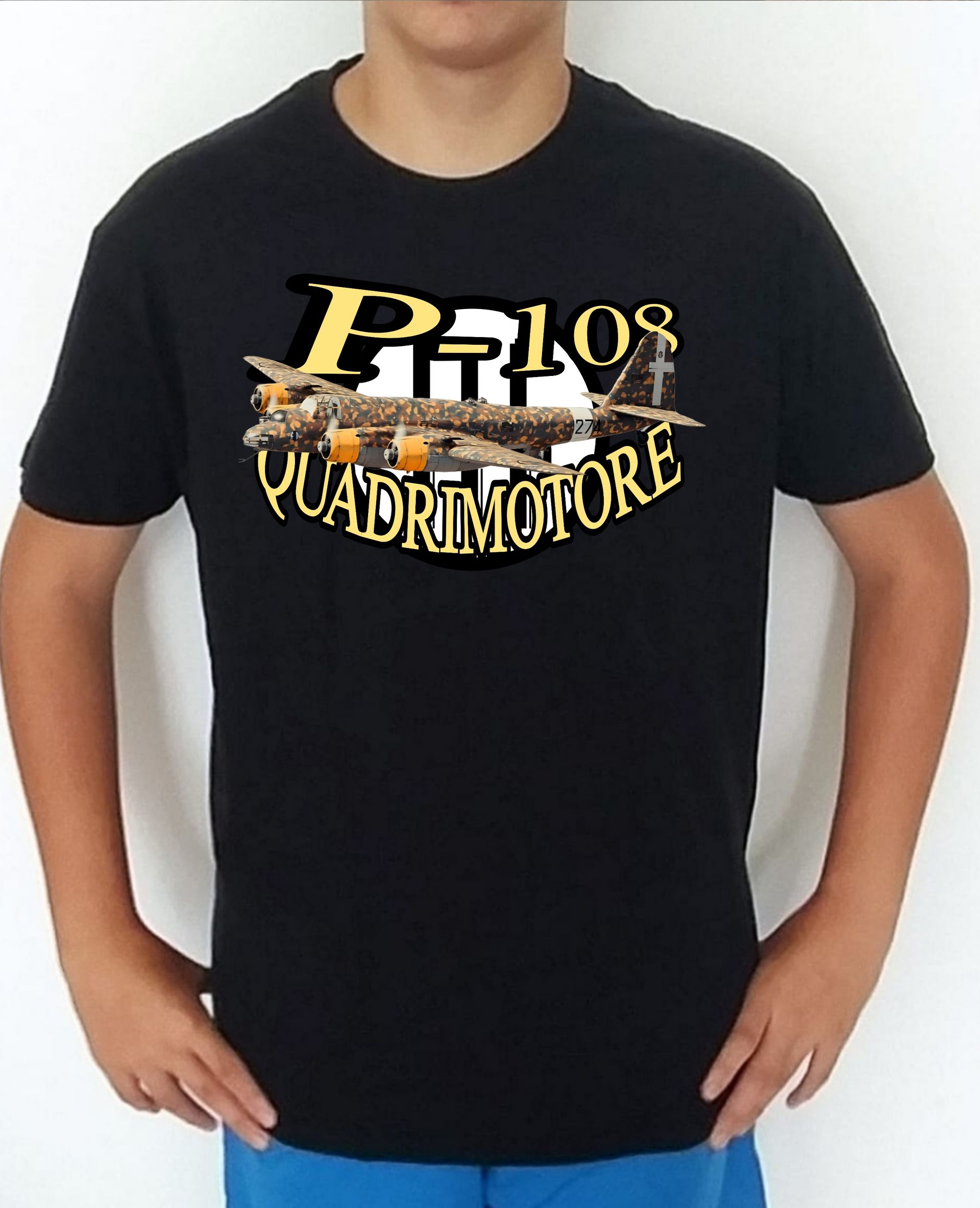 Camiseta aviones combate 2WW Italia Piaggio P-108 Quadrimotore nº 4 Camiseta, t-shirt, playera, del catálogo de camisetasmilitares.com en la colección aviones de combate 2 W.W. de Piaggio P-108 Quadrimotore