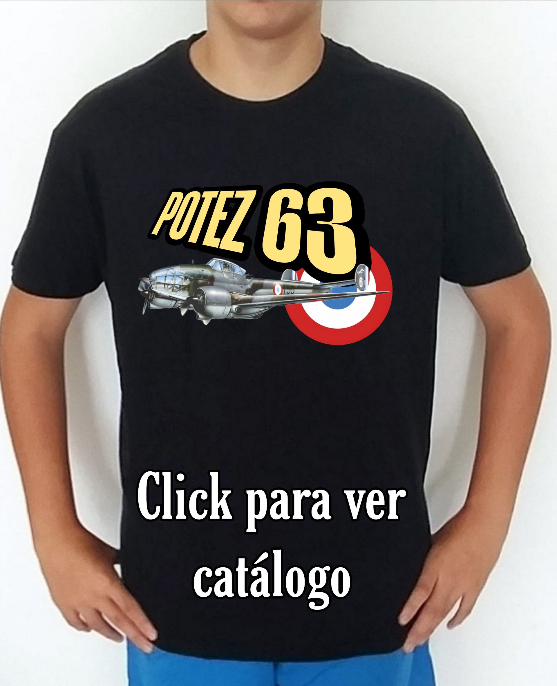 Colección camisetas aviones de combate 2WW Francia Potez 63 Camiseta/t-shirt/playera, del catálogo de CamisetasMilitares.com  en la colección aviones 2WW Francia Potez 63